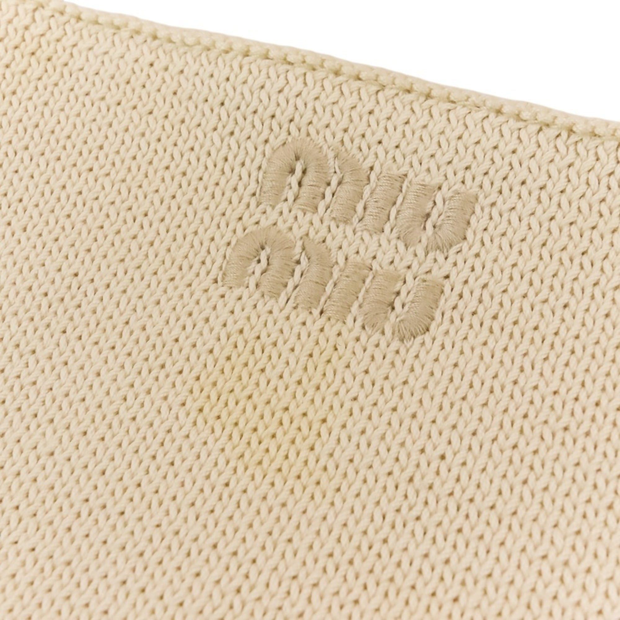 Miu Miu Miu Miu MIU IVY Logo Mesh Handbag with Pouch, 2-Way Tote Bag, 5BG281 Ivory, Women's Size ONE SIZE - 13 Thumbnail