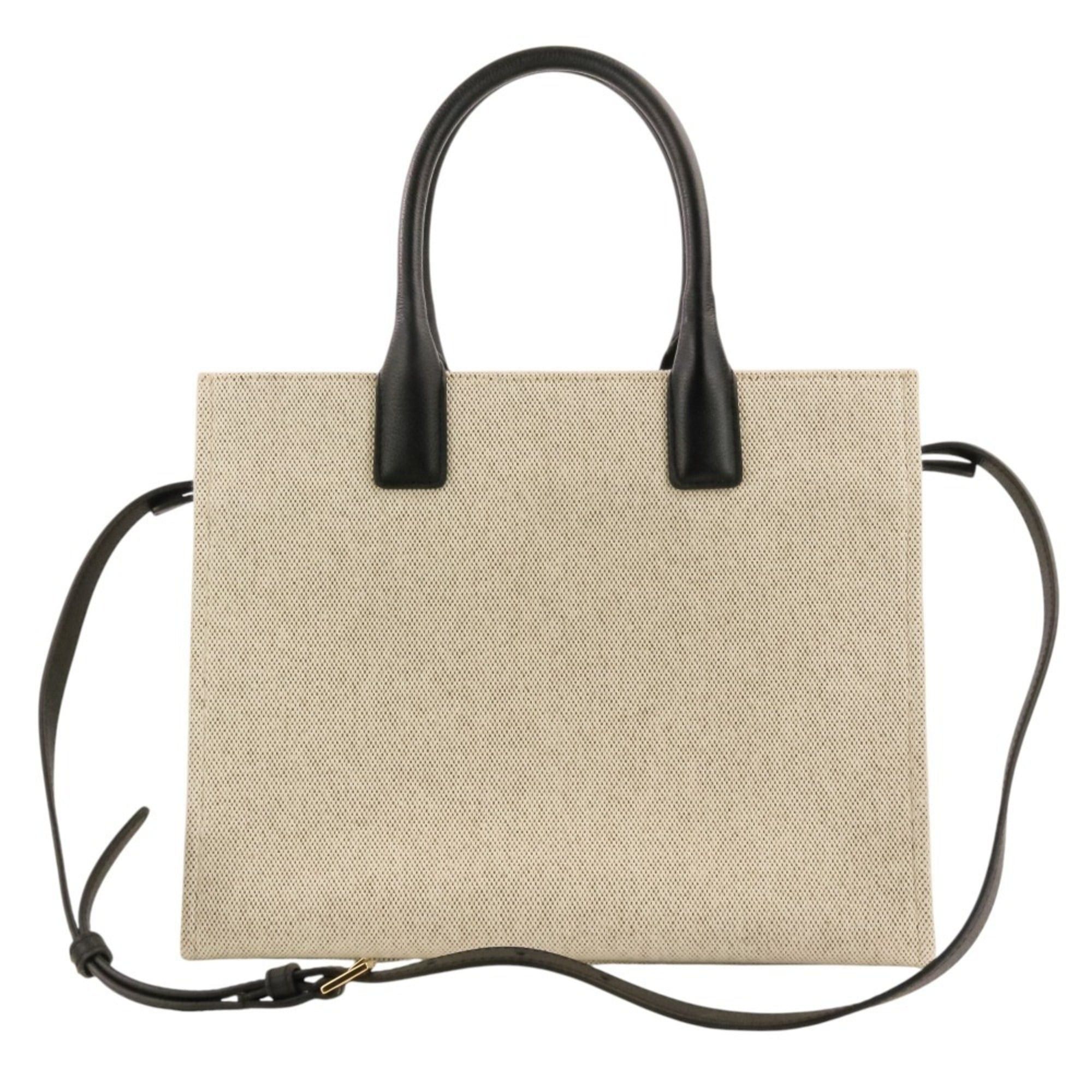Versace VERSACE La Medusa Canvas 2-Way Handbag/Tote Bag 1005861 (Natural/Black) - Men's & Women's Size ONE SIZE - 2 Thumbnail