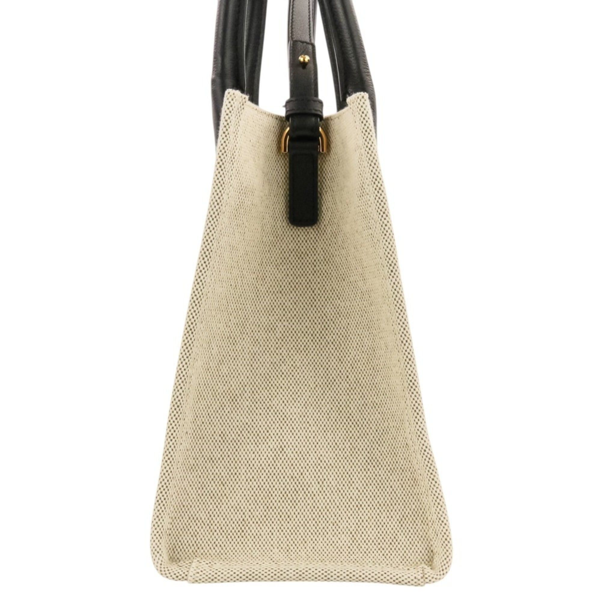 Versace VERSACE La Medusa Canvas 2-Way Handbag/Tote Bag 1005861 (Natural/Black) - Men's & Women's Size ONE SIZE - 3 Thumbnail