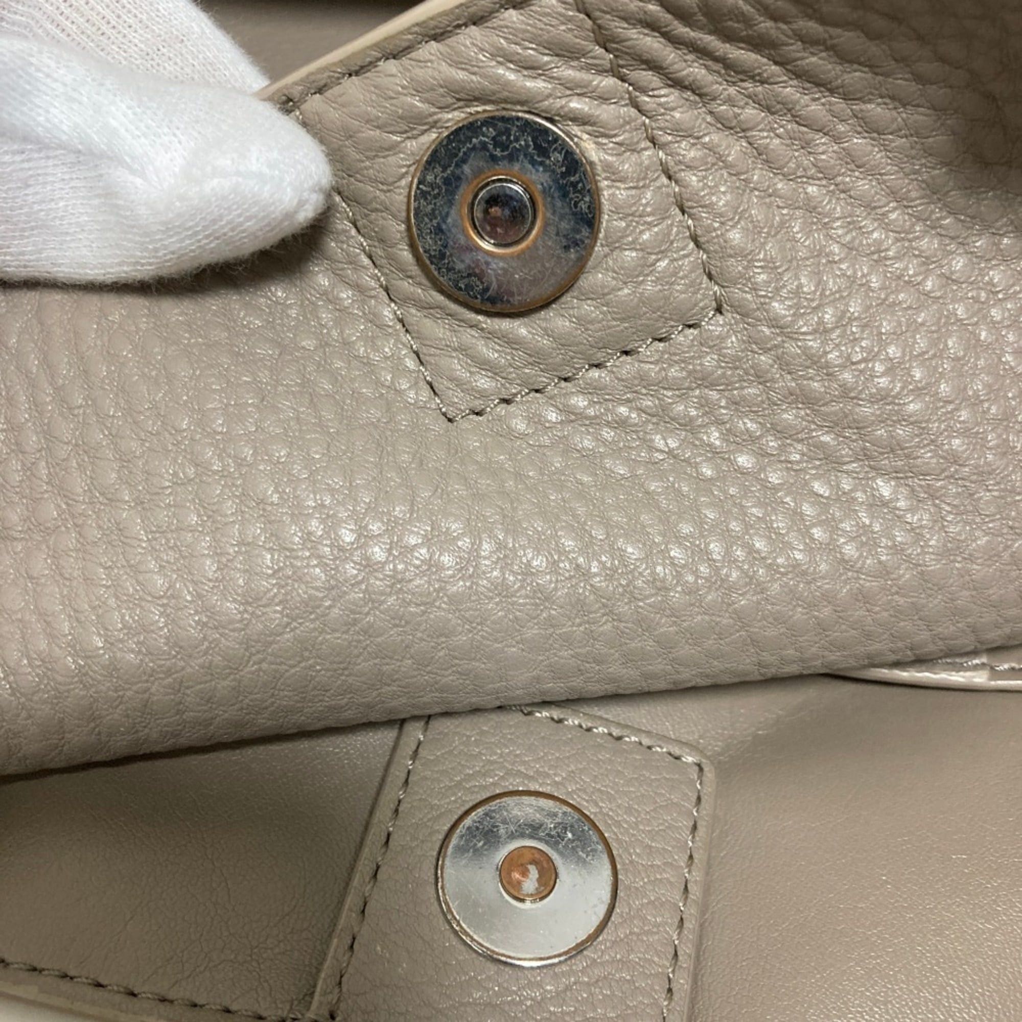 Tory Burch TORY BURCH Leather Horse Tote Bag, Gray, Women's Size ONE SIZE - 17 Thumbnail