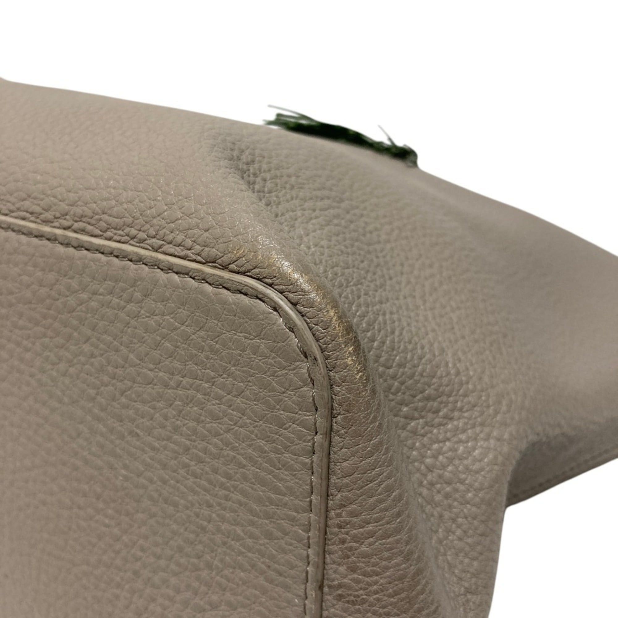 Tory Burch TORY BURCH Leather Horse Tote Bag, Gray, Women's Size ONE SIZE - 11 Thumbnail