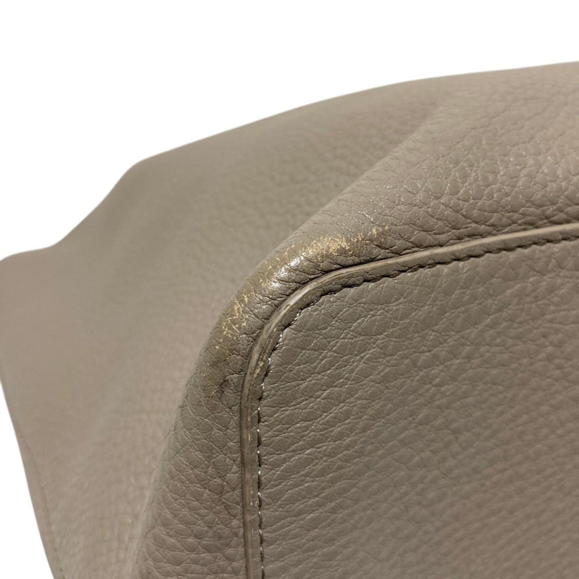 Tory Burch TORY BURCH Leather Horse Tote Bag, Gray, Women's Size ONE SIZE - 10 Thumbnail