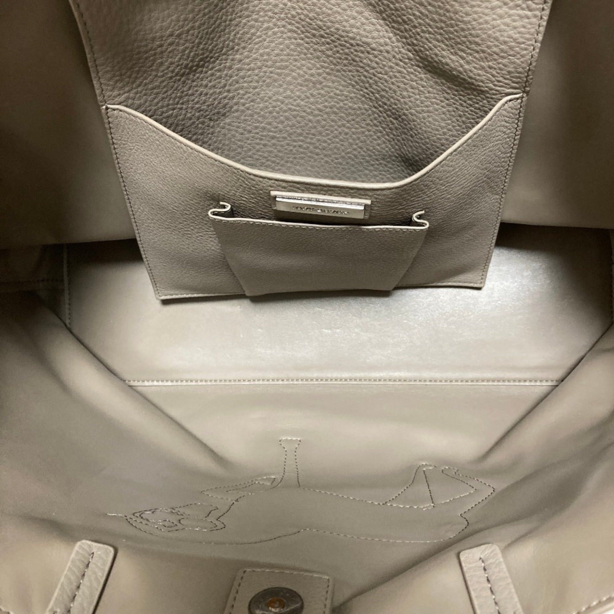 Tory Burch TORY BURCH Leather Horse Tote Bag, Gray, Women's Size ONE SIZE - 6 Thumbnail