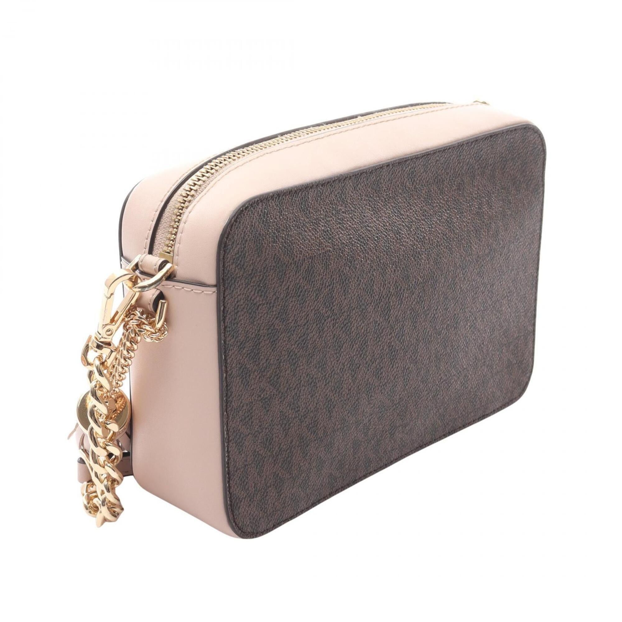 Michael Kors Michael Kors GINNY Medium Shoulder Bag/Handbag, Coated Canvas and Leather, Women's, Brown/Pink, 32F8GF5M2B Size ONE SIZE - 2 Thumbnail