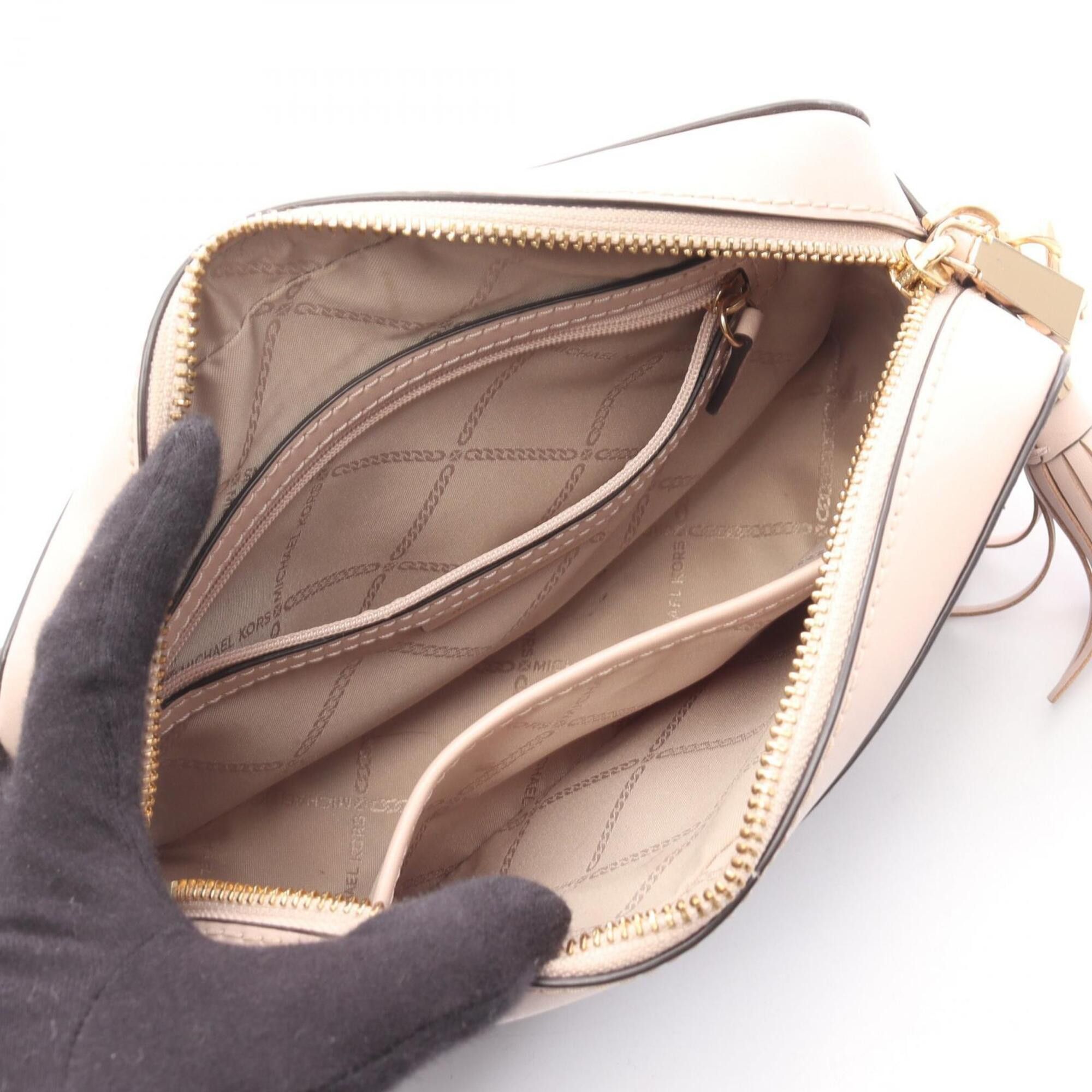 Michael Kors Michael Kors GINNY Medium Shoulder Bag/Handbag, Coated Canvas and Leather, Women's, Brown/Pink, 32F8GF5M2B Size ONE SIZE - 3 Thumbnail
