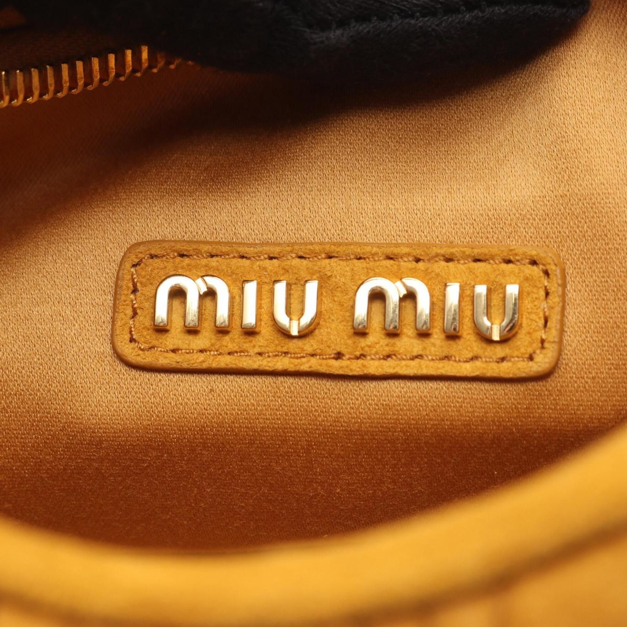 Miu Miu Miu Miu Miu Wonder Matelassé 2-Way Handbag, Suede, Women's, Brown, 5BC125 Size ONE SIZE - 4 Thumbnail