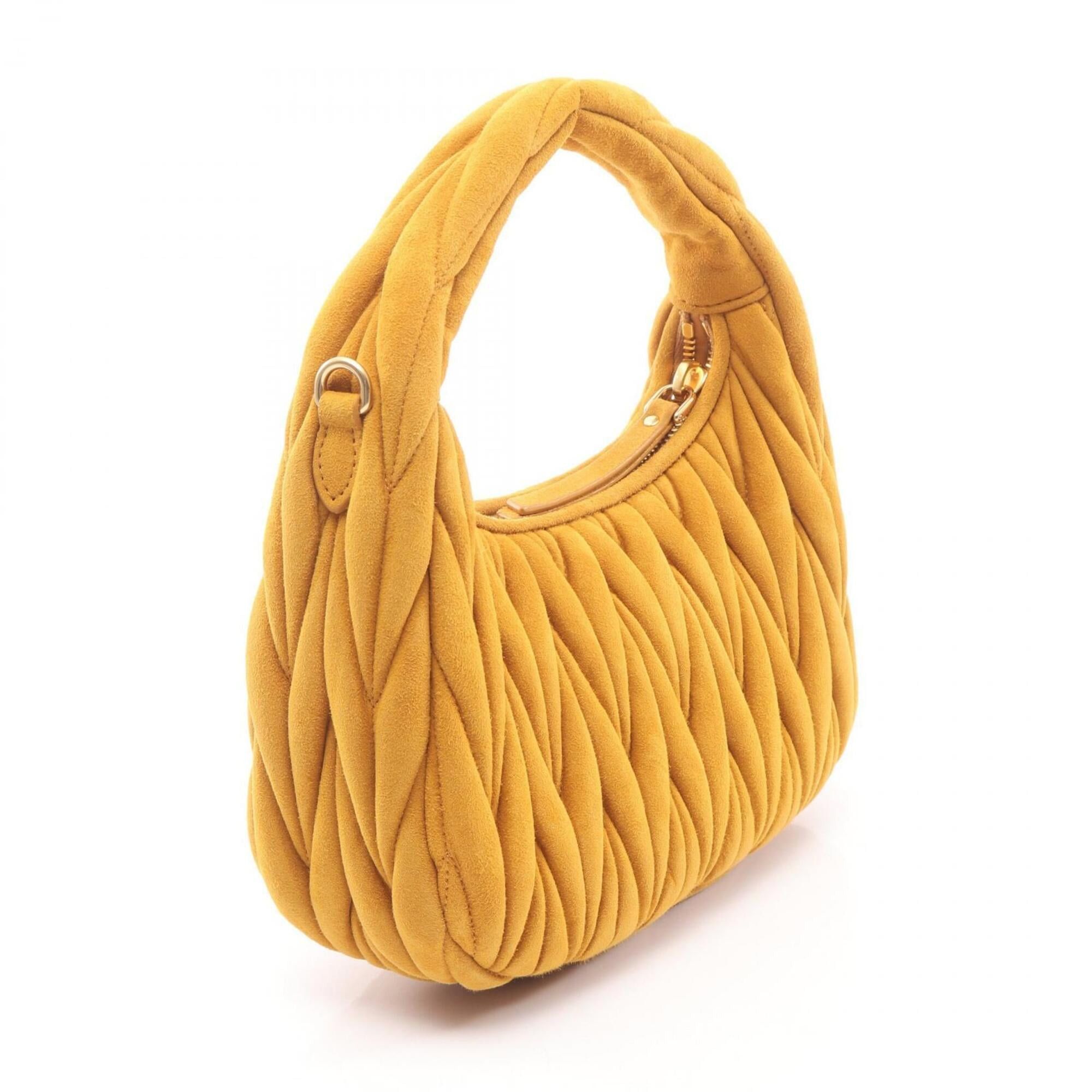 Miu Miu Miu Miu Miu Wonder Matelassé 2-Way Handbag, Suede, Women's, Brown, 5BC125 Size ONE SIZE - 2 Thumbnail