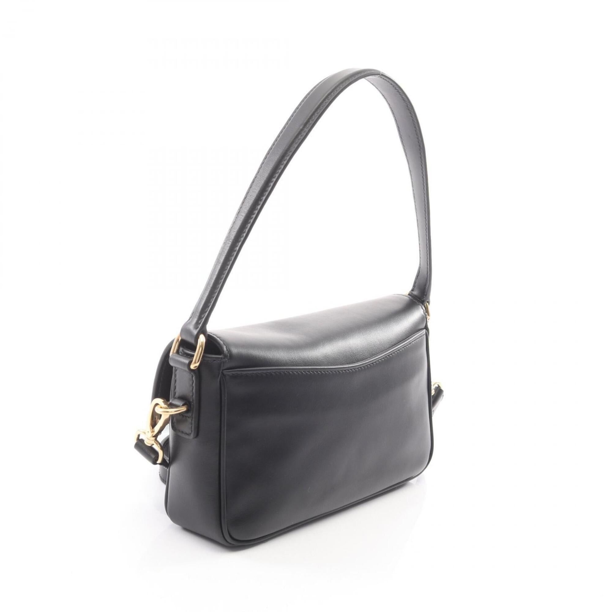 Miu Miu Miu Miu Miu Fine Calf Penny 2-Way Handbag, Leather, Women's, Black (5BD270) Size ONE SIZE - 2 Thumbnail