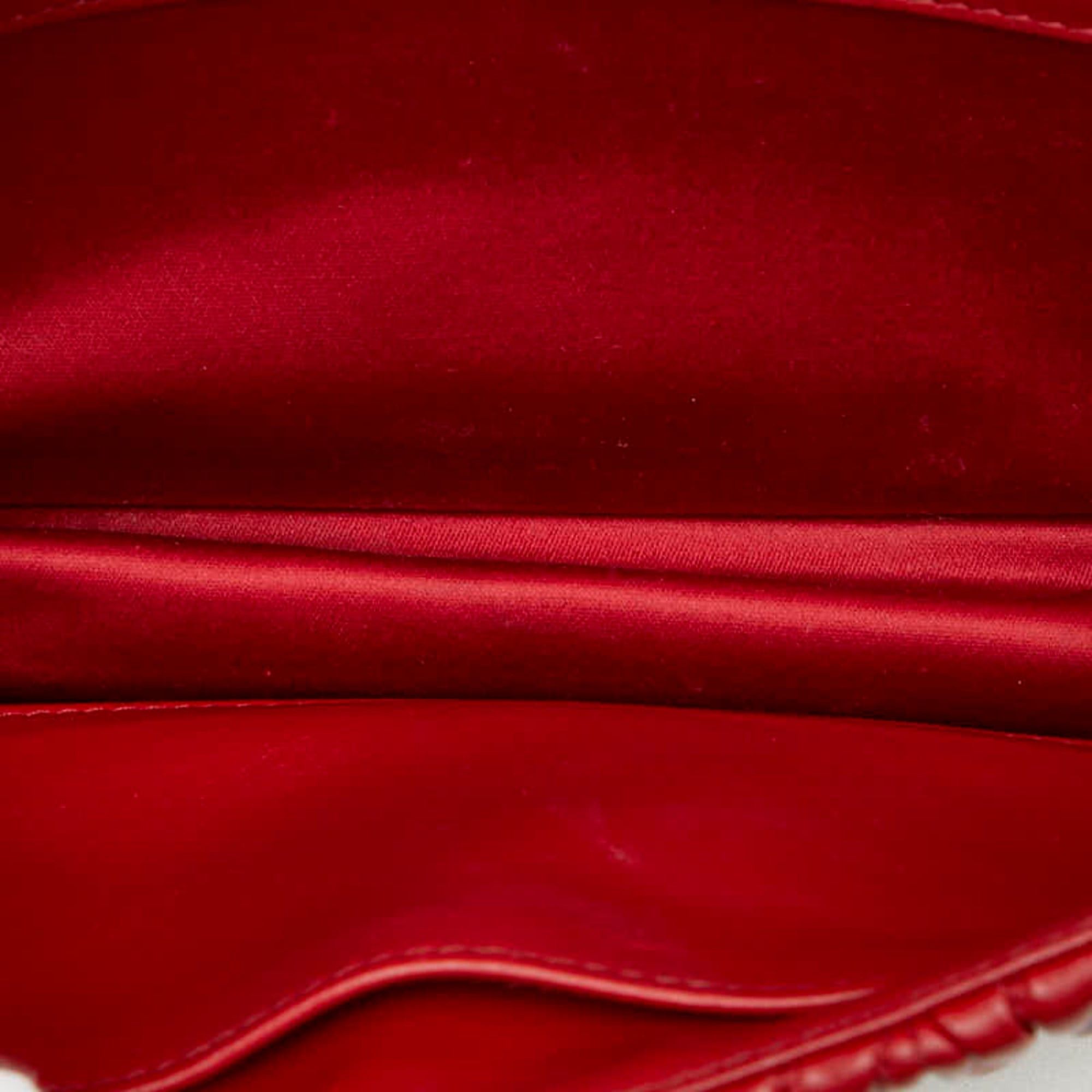 Miu Miu Miu Miu Miu Solitaire Matelassé Crossbody Chain Shoulder Bag, Red Leather, Glass, Women's MIUMIU Size ONE SIZE - 9 Thumbnail