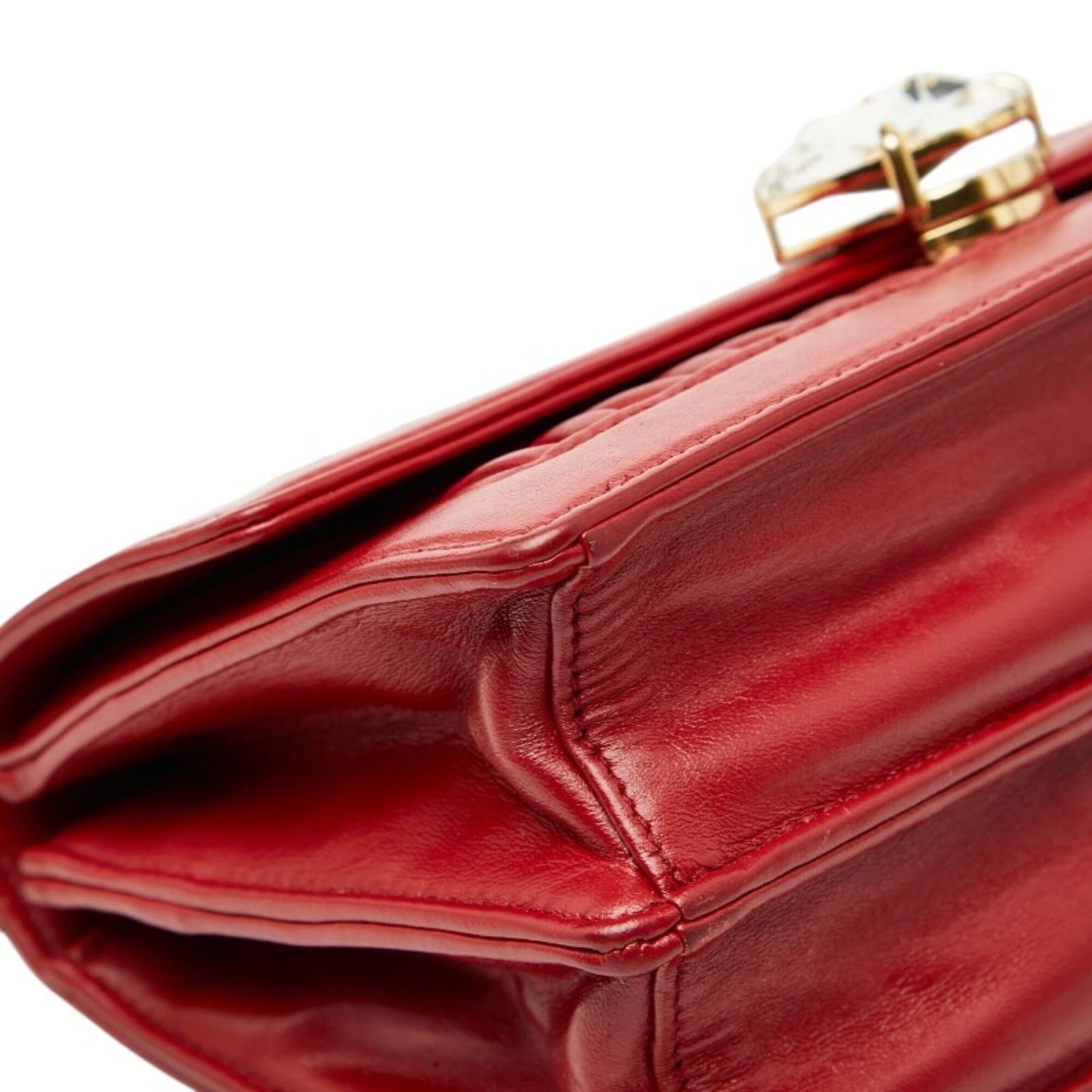 Miu Miu Miu Miu Miu Solitaire Matelassé Crossbody Chain Shoulder Bag, Red Leather, Glass, Women's MIUMIU Size ONE SIZE - 5 Thumbnail
