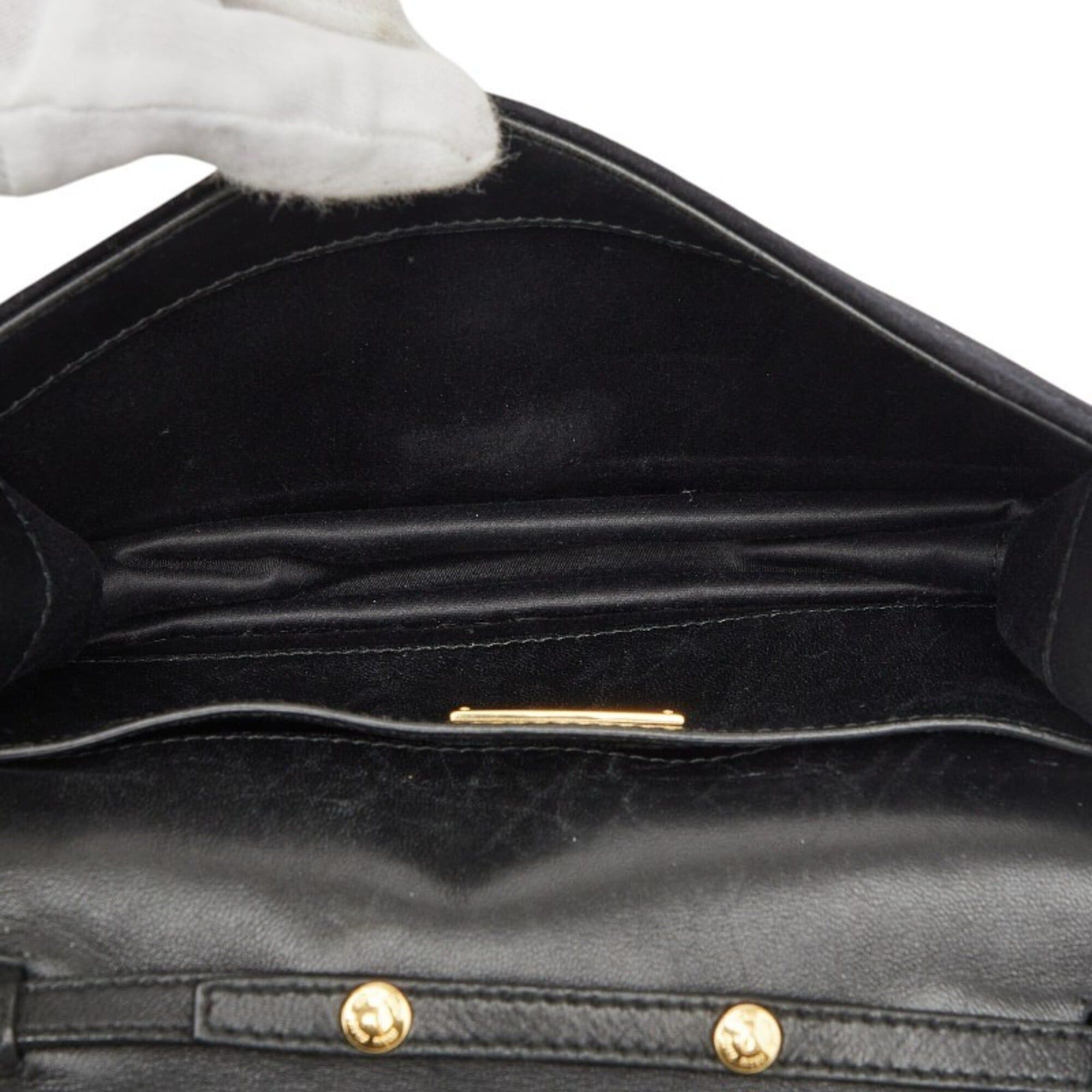 Miu Miu Miu Miu Miu Matelassé Bijou Crossbody Chain Shoulder Bag, Black Velvet Leather, Women's MIUMIU Size ONE SIZE - 8 Thumbnail
