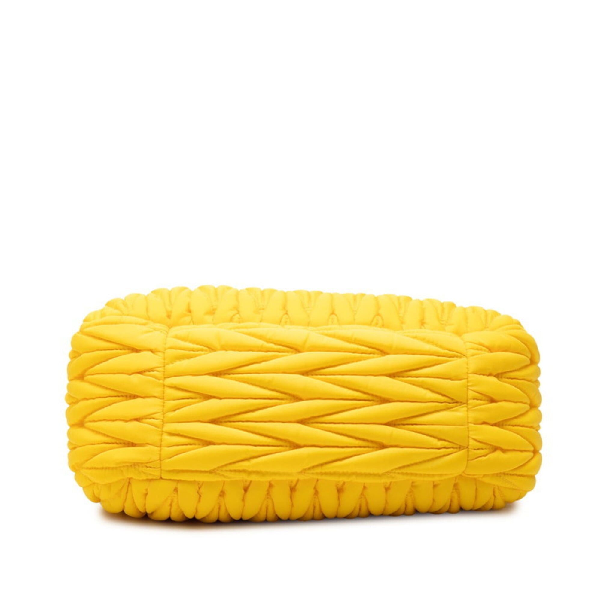 Miu Miu Miu Miu Miu Matelassé Wonder Handbag One-Shoulder Bag Yellow Nylon Leather Women's MIUMIU Size ONE SIZE - 3 Thumbnail