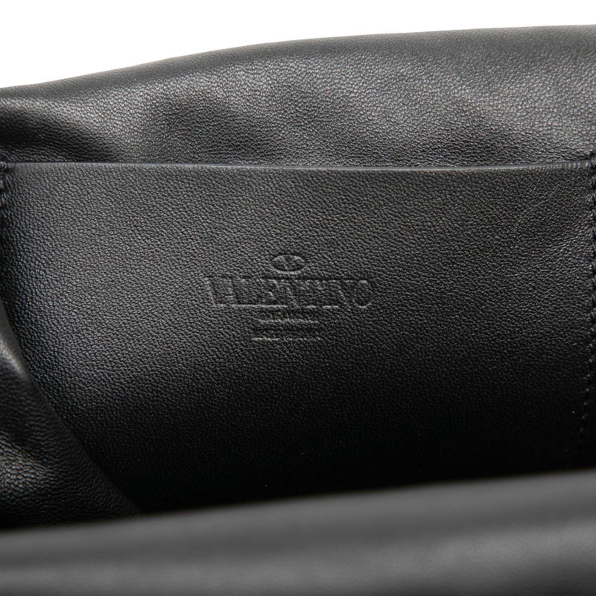 Valentino Valentino VLTN logo tote bag, shoulder black leather, women's. Size ONE SIZE - 5 Thumbnail