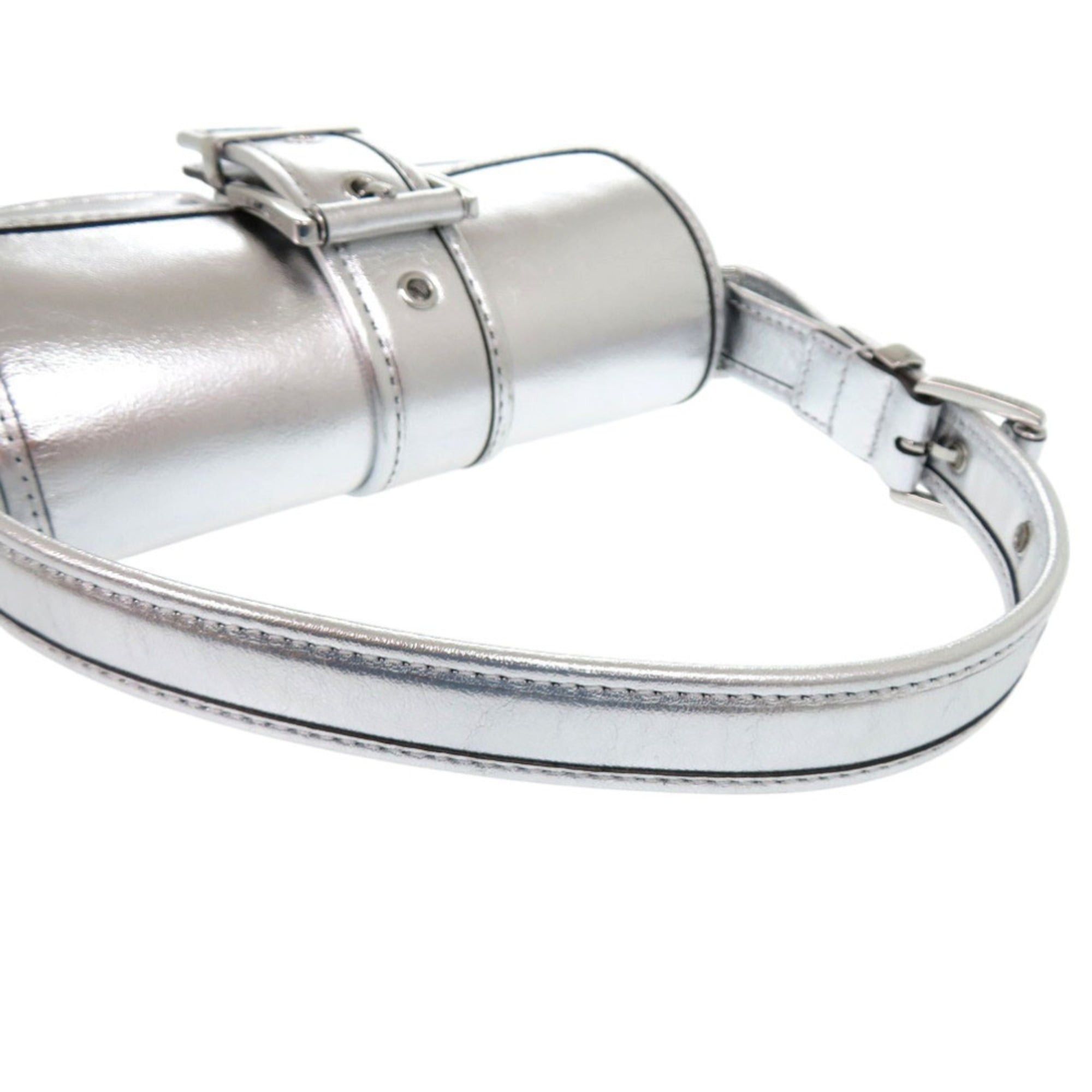 Michael Kors Michael Kors COLBY Metallic Leather Shoulder Bag, Extra Small, Silver, 0765 Size ONE SIZE - 5 Thumbnail