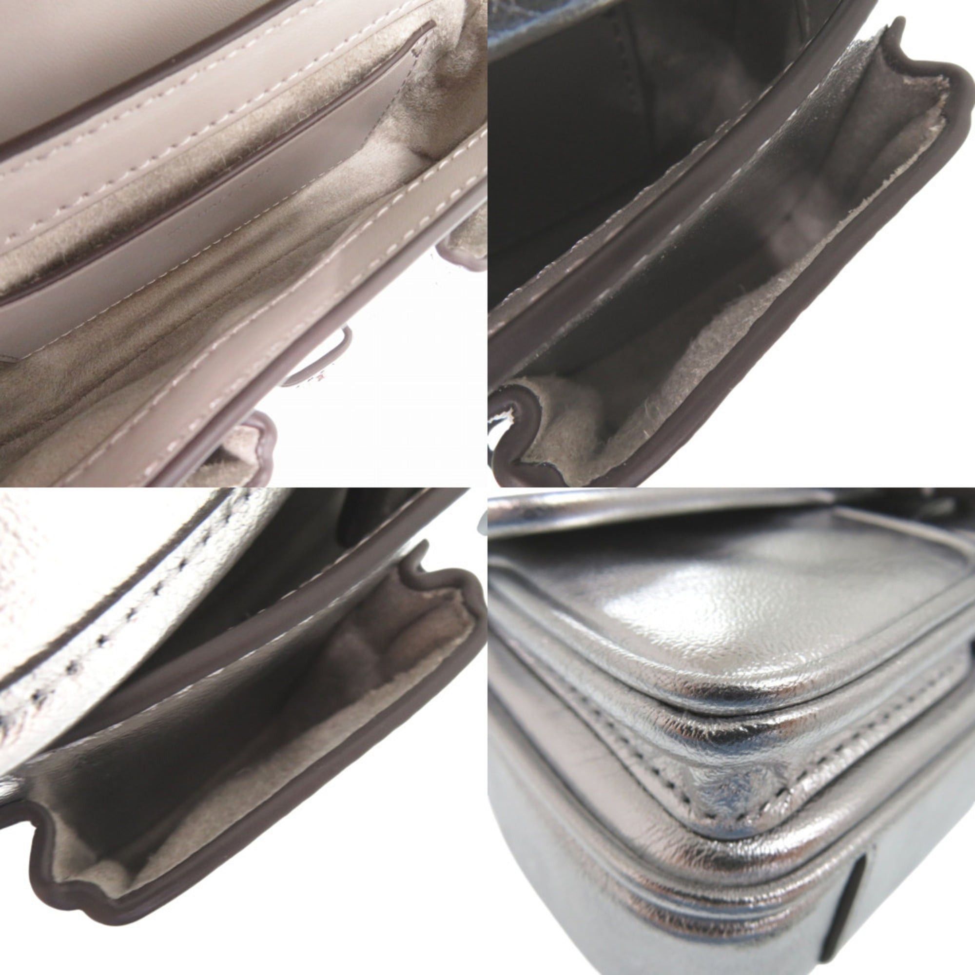 Michael Kors Michael Kors COLBY Metallic Leather Shoulder Bag, Extra Small, Silver, 0765 Size ONE SIZE - 7 Thumbnail