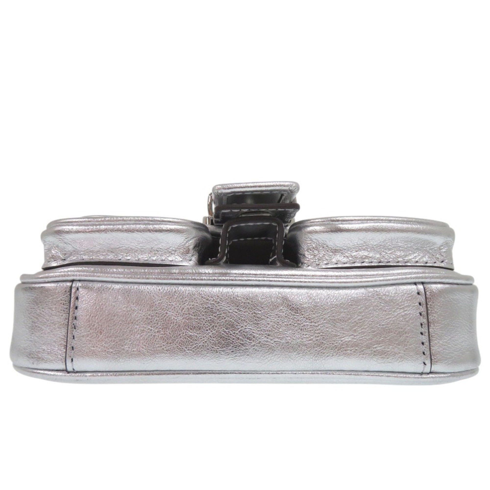 Michael Kors Michael Kors COLBY Metallic Leather Shoulder Bag, Extra Small, Silver, 0765 Size ONE SIZE - 3 Thumbnail