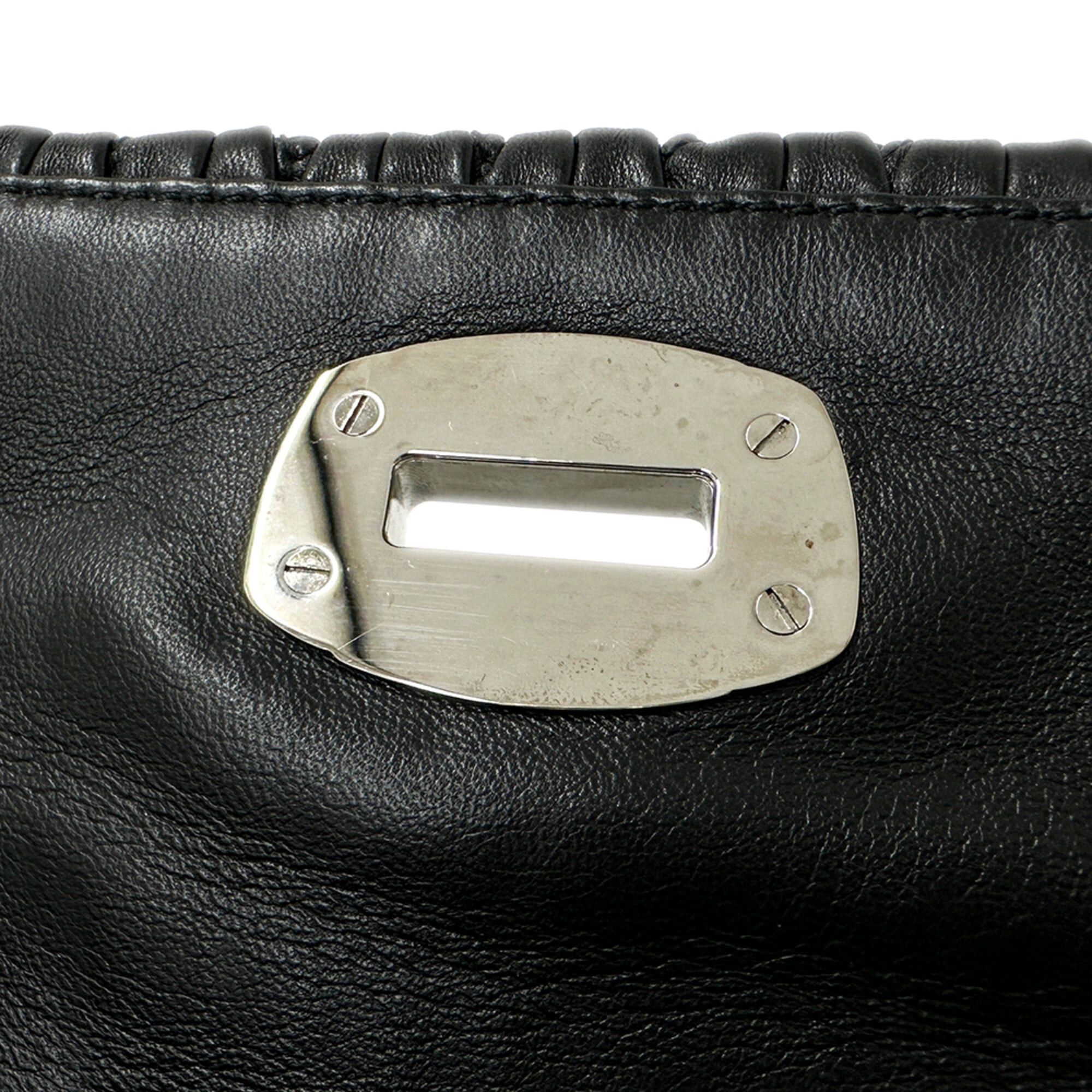 Miu Miu Miu Miu Miu handbag for women, brand name, Matelassé, shoulder bag, leather, black, floral, jewel, chain shoulder, black mini bag. Size ONE SIZE - 14 Thumbnail