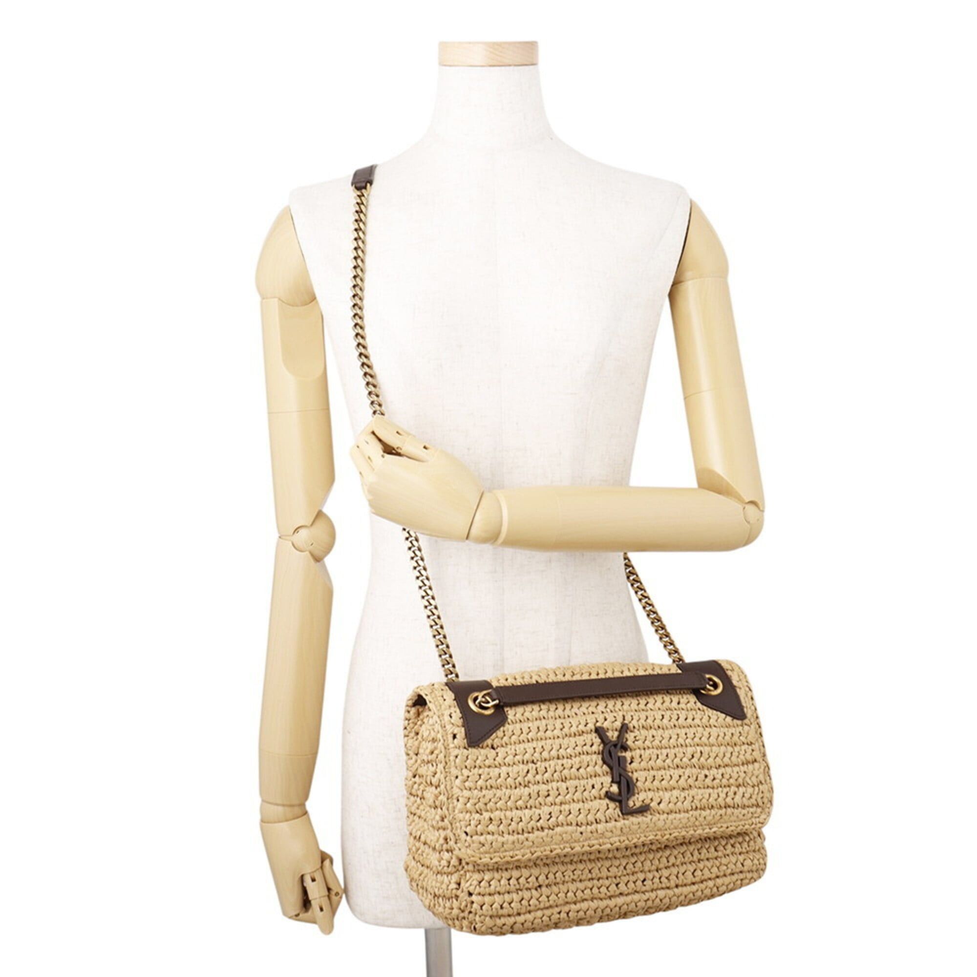 Yves Saint Laurent Yves Saint Laurent Saint Laurent Paris Chain Shoulder Bag Niki Raffia Leather 620329 SAINT LAURENT PARIS Handbag Size ONE SIZE - 5 Thumbnail
