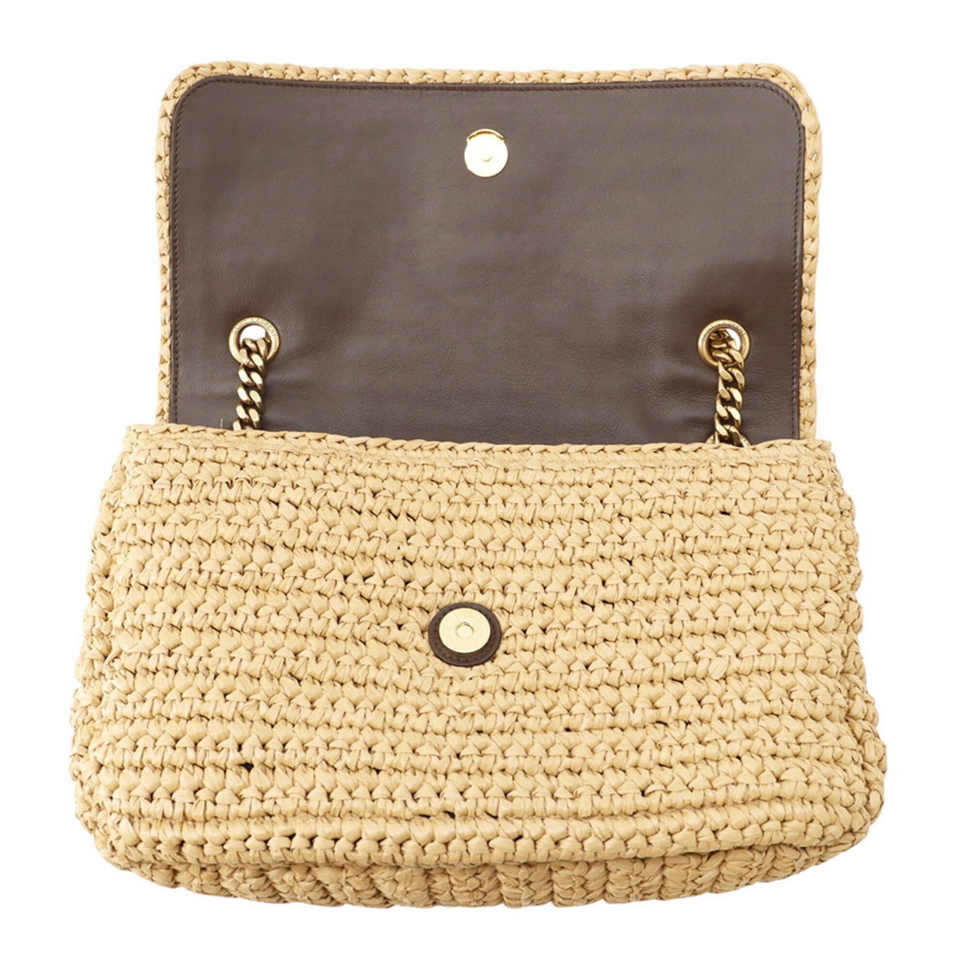 Yves Saint Laurent Yves Saint Laurent Saint Laurent Paris Chain Shoulder Bag Niki Raffia Leather 620329 SAINT LAURENT PARIS Handbag Size ONE SIZE - 6 Thumbnail