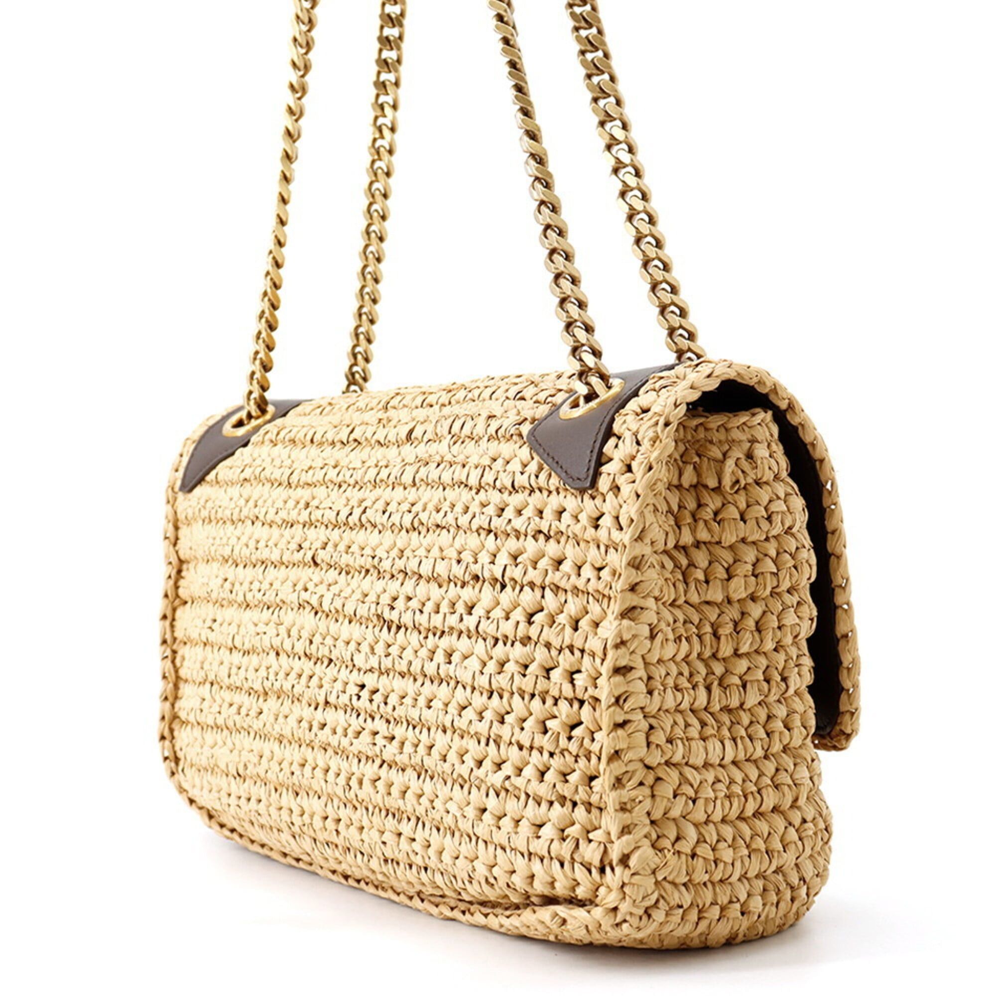 Yves Saint Laurent Yves Saint Laurent Saint Laurent Paris Chain Shoulder Bag Niki Raffia Leather 620329 SAINT LAURENT PARIS Handbag Size ONE SIZE - 2 Thumbnail