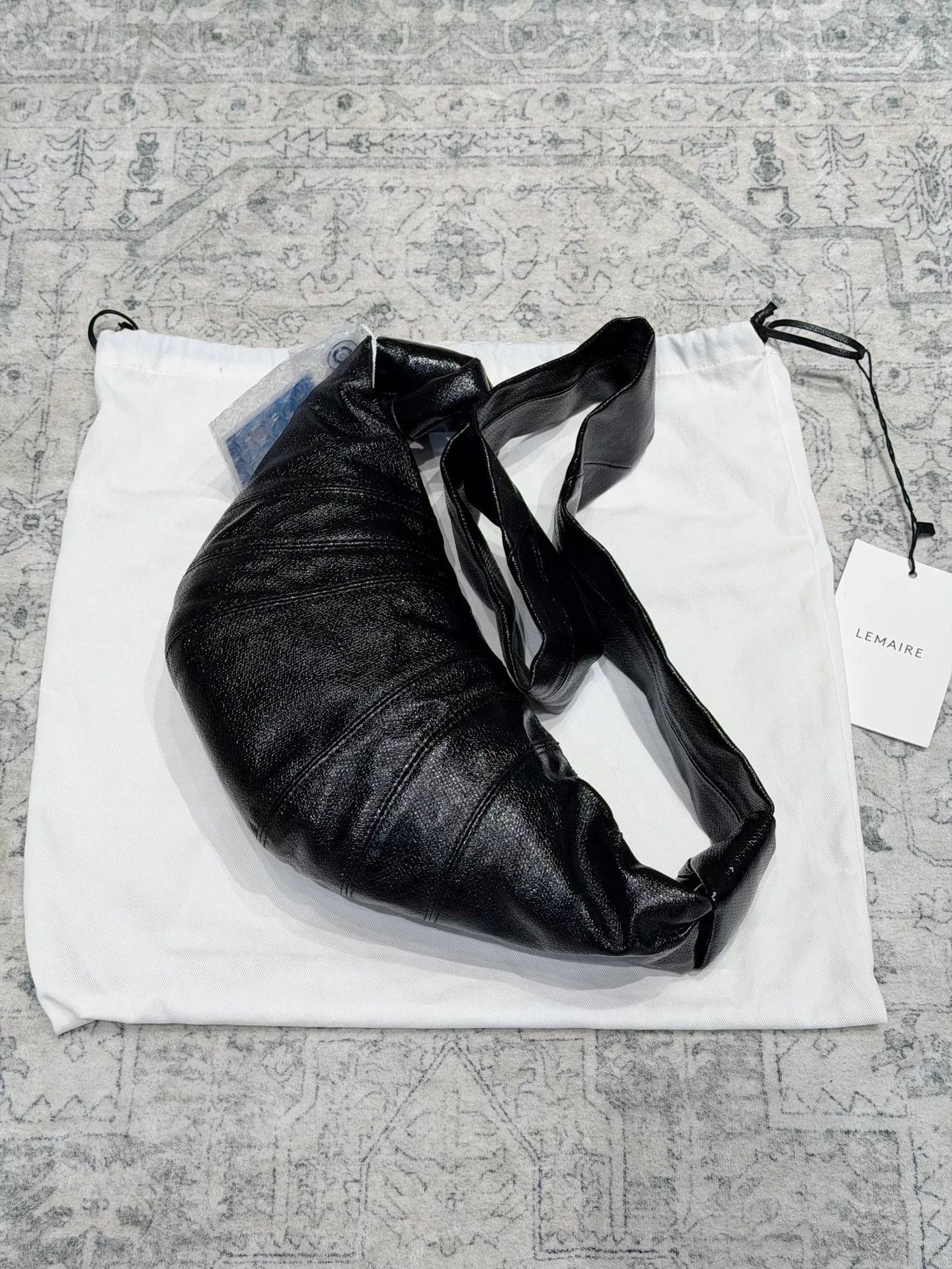Lemaire Lemaire Coated Cotton Croissant Bag Black Size ONE SIZE - 5 Thumbnail