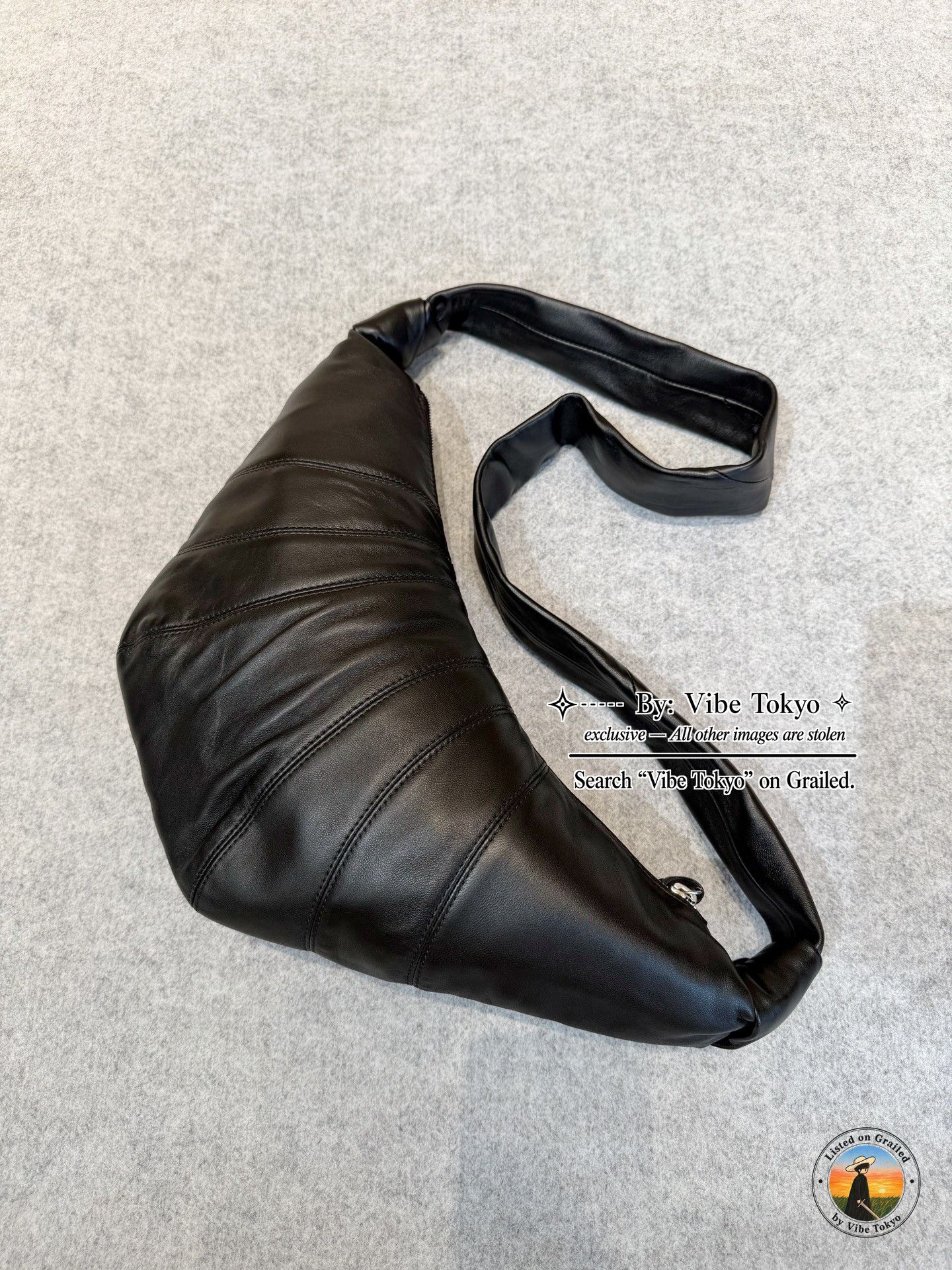 Lemaire Lemaire Black Leather Croissant Crossbody Bag Size ONE SIZE - 5 Thumbnail