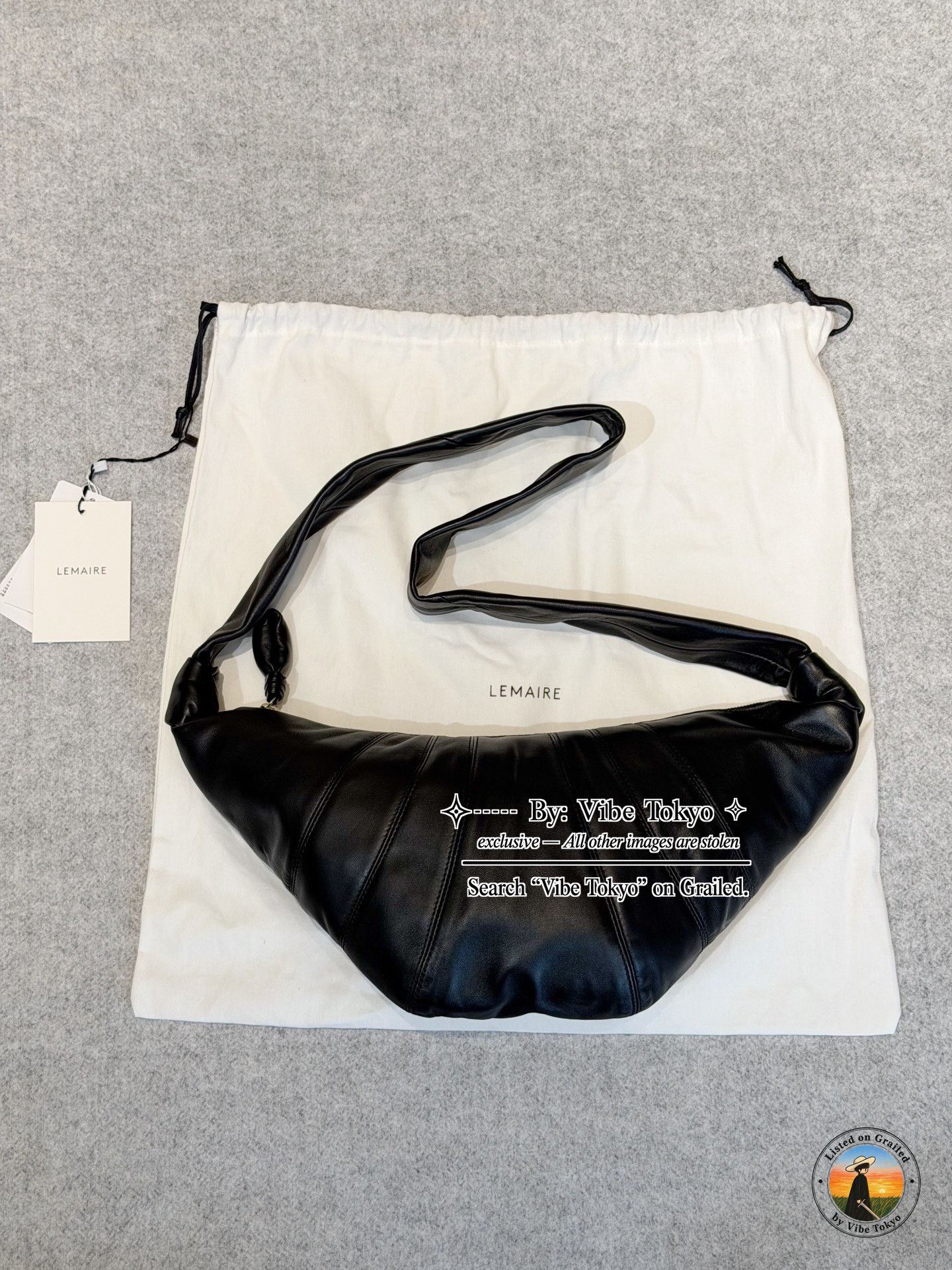 Lemaire Lemaire Black Leather Croissant Crossbody Bag Size ONE SIZE - 3 Thumbnail