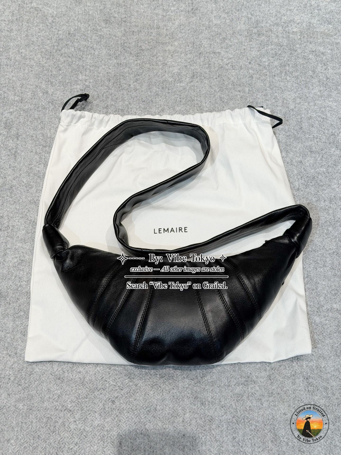 Lemaire Lemaire Small Croissant Bag Black Size ONE SIZE - 4 Thumbnail