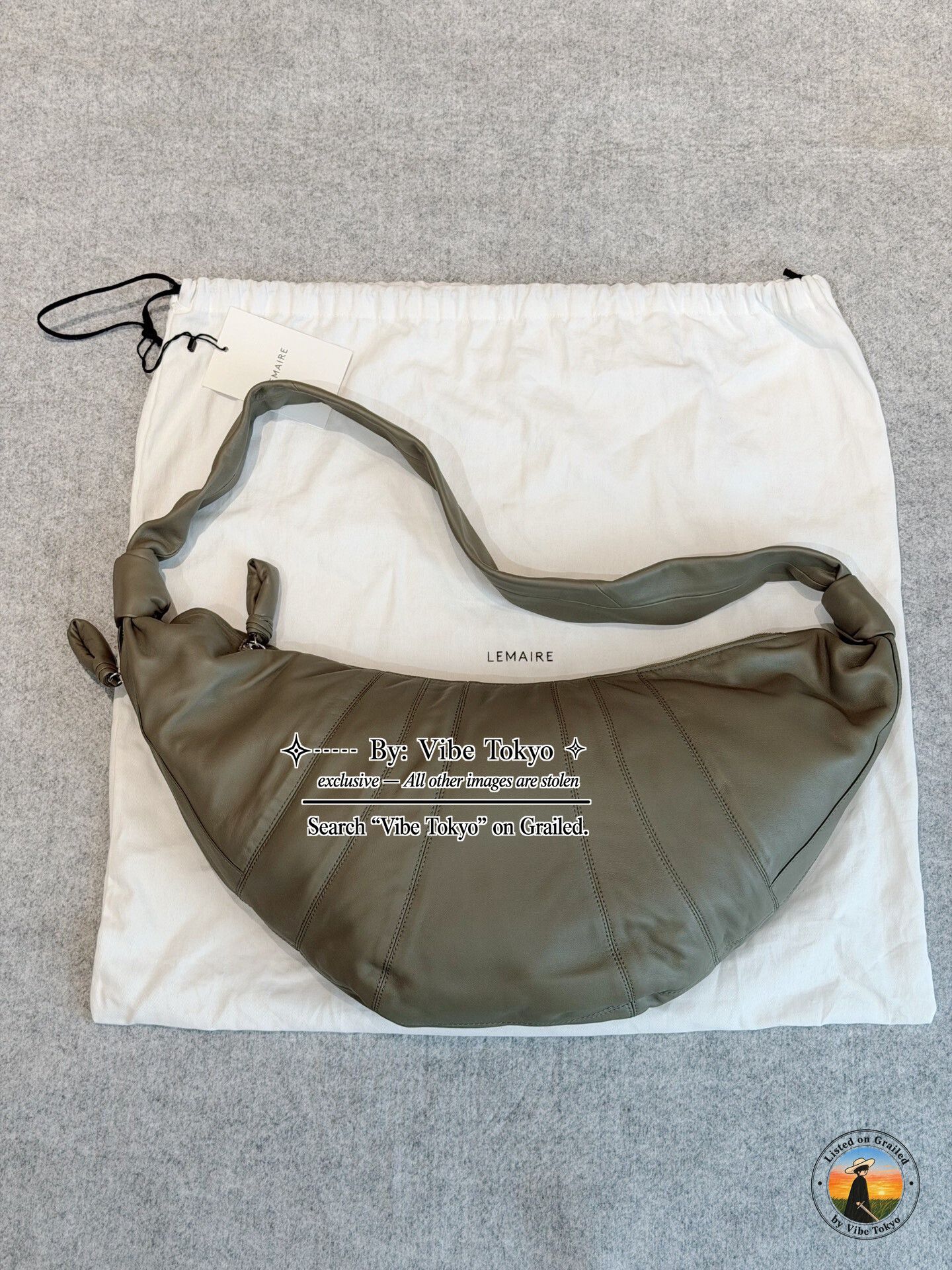 Lemaire Lemaire Large Croissant Bag Dark Sage Size OS Size ONE SIZE - 3 Thumbnail