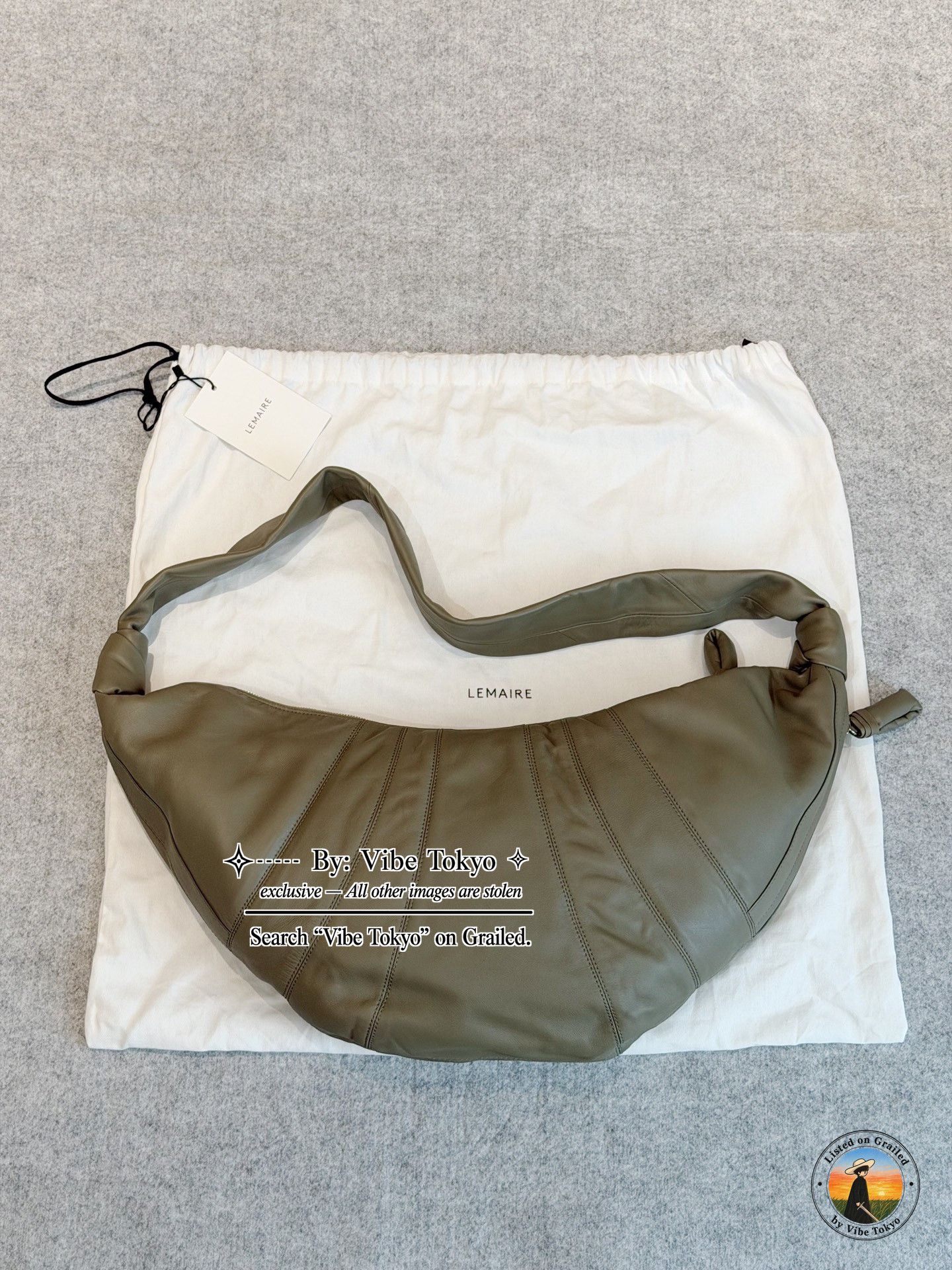 Lemaire Lemaire Large Croissant Bag Dark Sage Size OS Size ONE SIZE - 4 Thumbnail