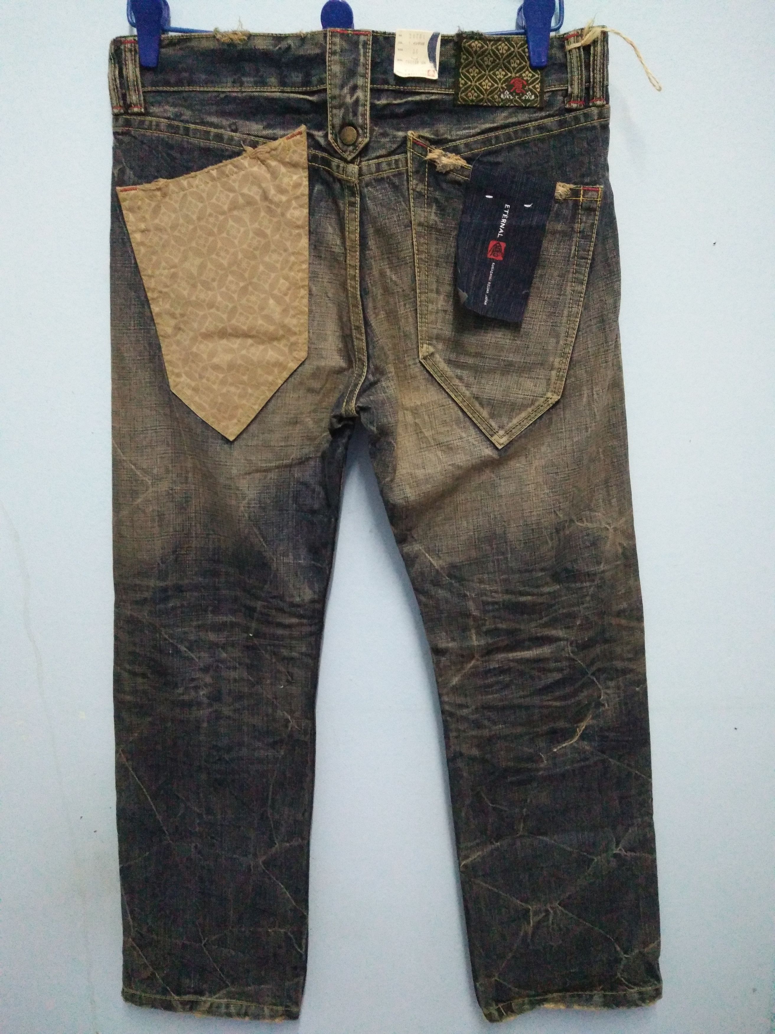 Eternal × Japanese Brand Rare Eternal Monogram Pocket Distressed Jeans Made in Japan Size US 36 / EU 52 - 3 Thumbnail