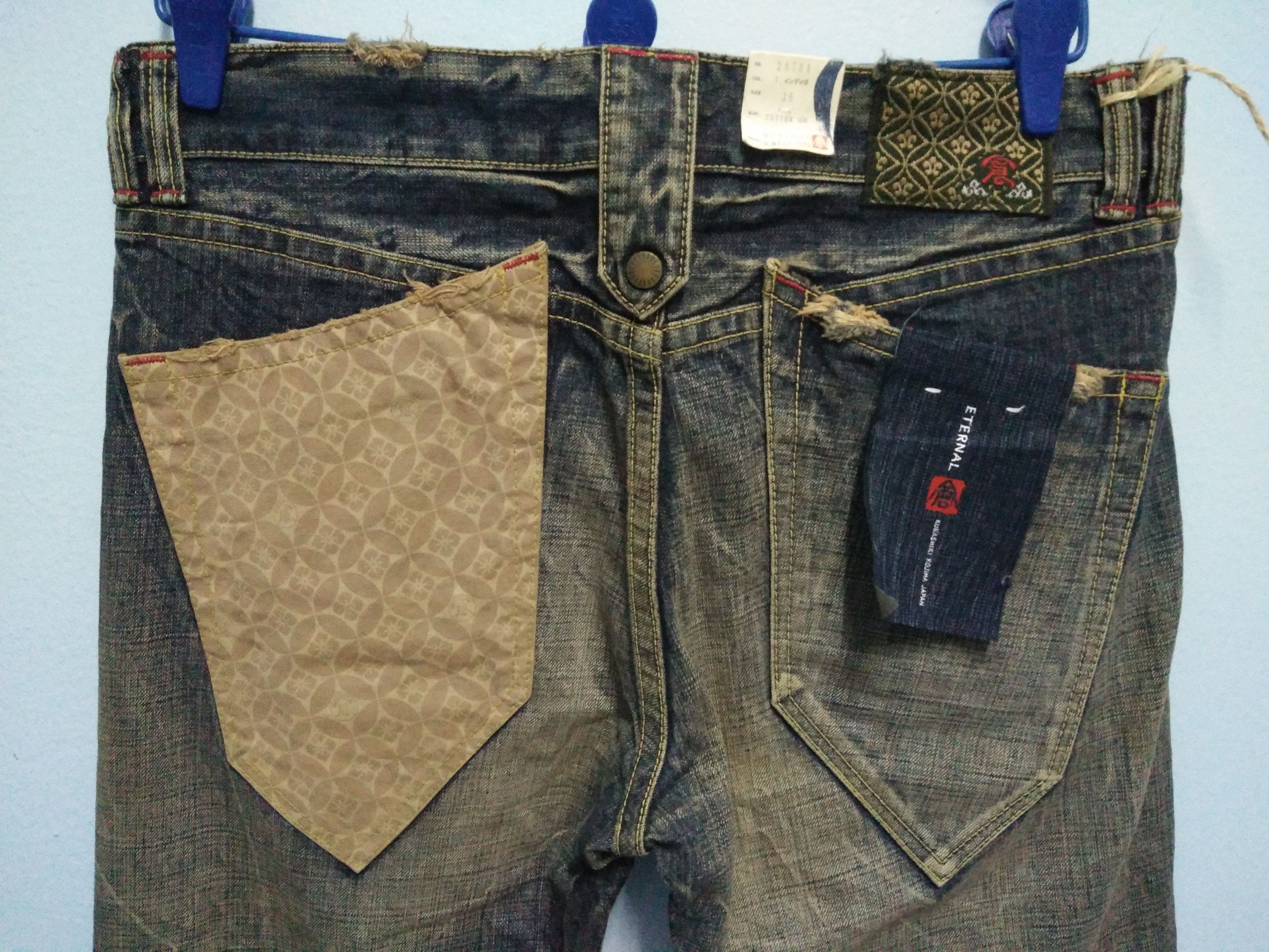 Eternal × Japanese Brand Rare Eternal Monogram Pocket Distressed Jeans Made in Japan Size US 36 / EU 52 - 4 Thumbnail