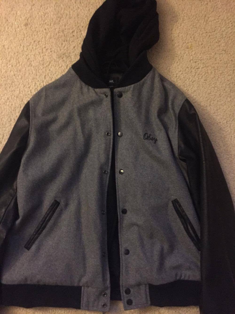 Obey Obey Soto Hooded Varsity Jacket Grailed