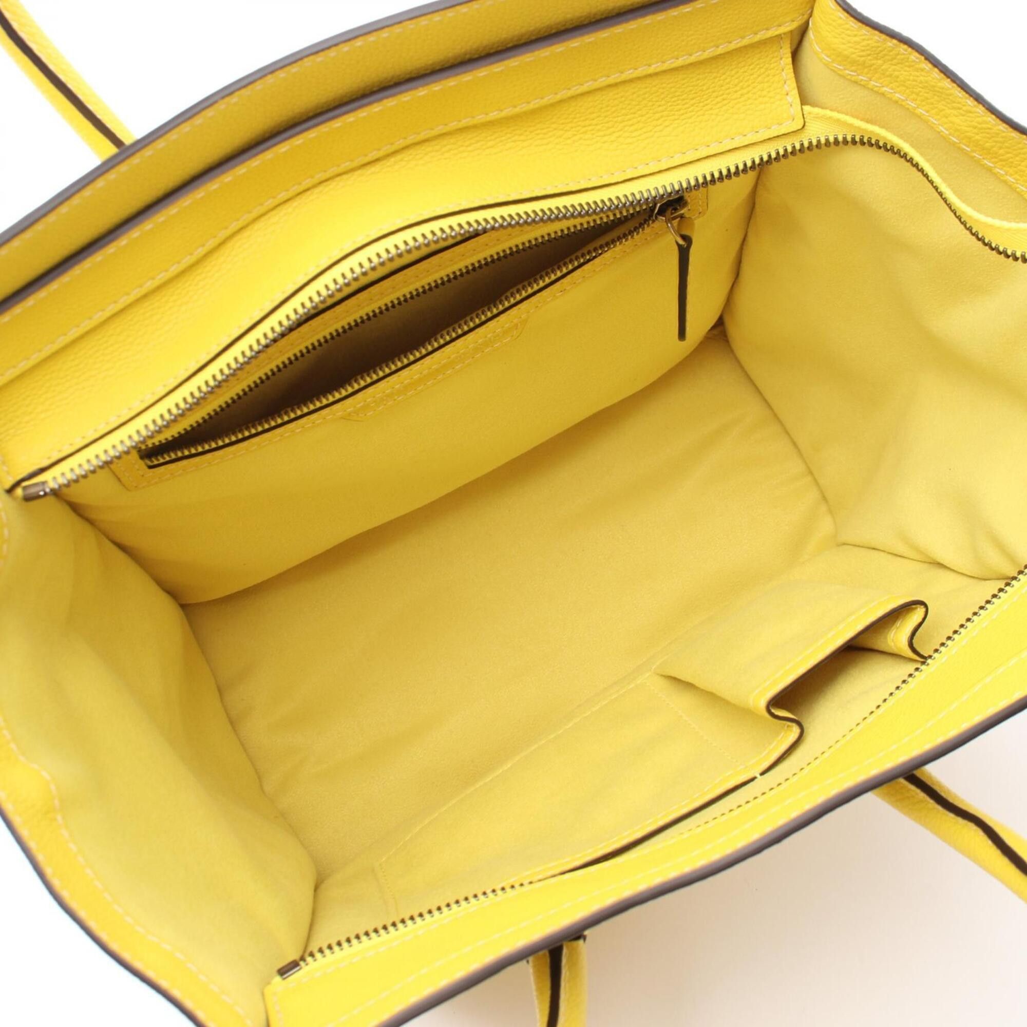Celine Celine Luggage Mini Shopper Handbag, Leather, Women's, Yellow Size ONE SIZE - 3 Thumbnail