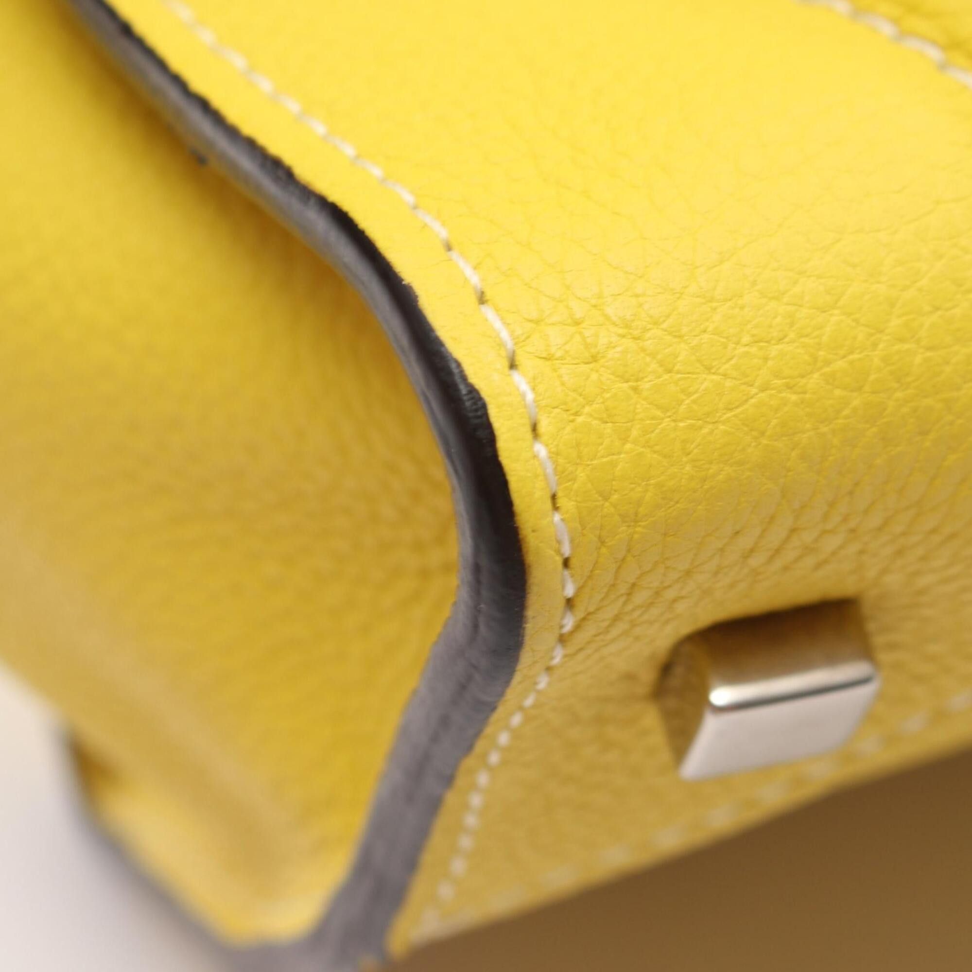 Celine Celine Luggage Mini Shopper Handbag, Leather, Women's, Yellow Size ONE SIZE - 6 Thumbnail