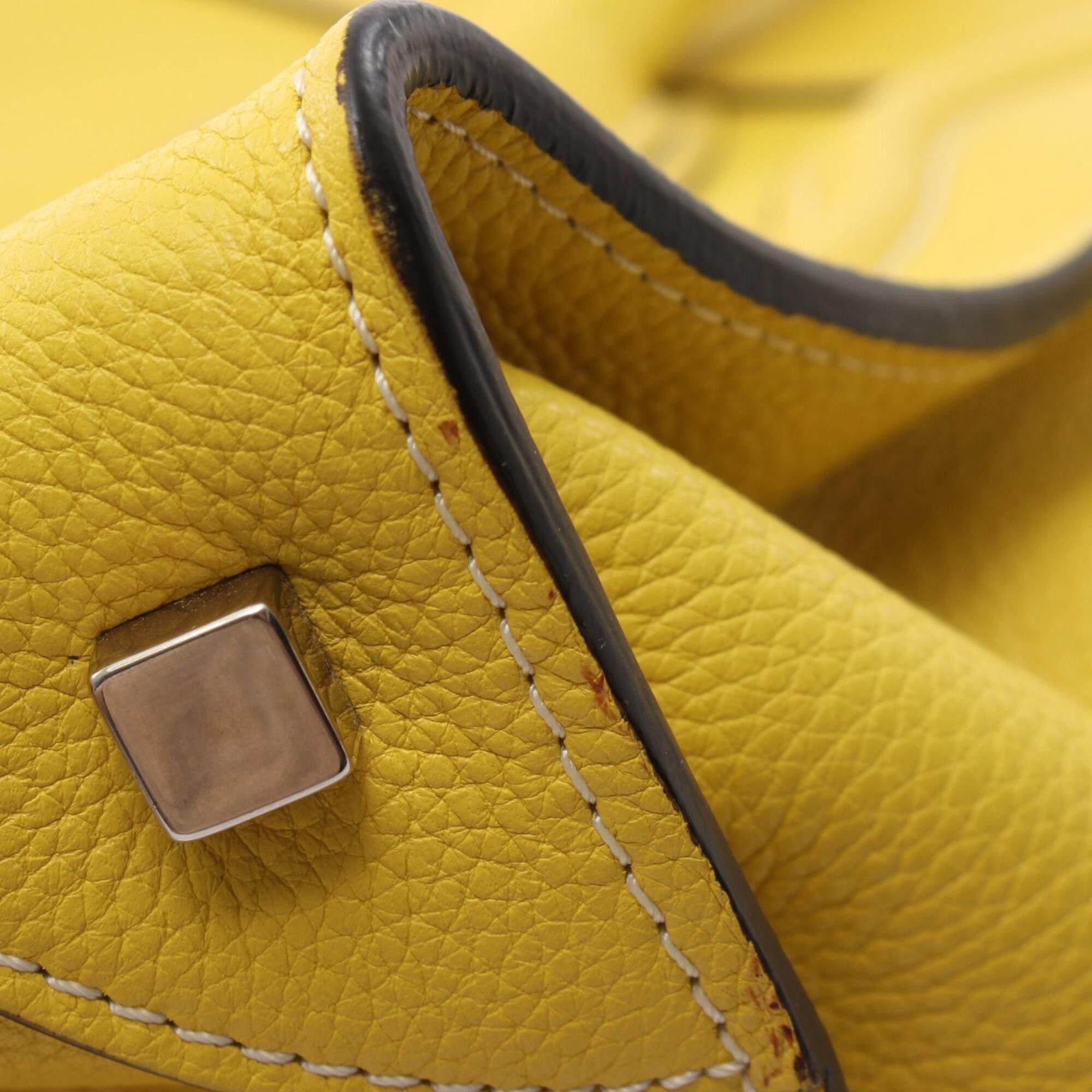 Celine Celine Luggage Mini Shopper Handbag, Leather, Women's, Yellow Size ONE SIZE - 9 Thumbnail