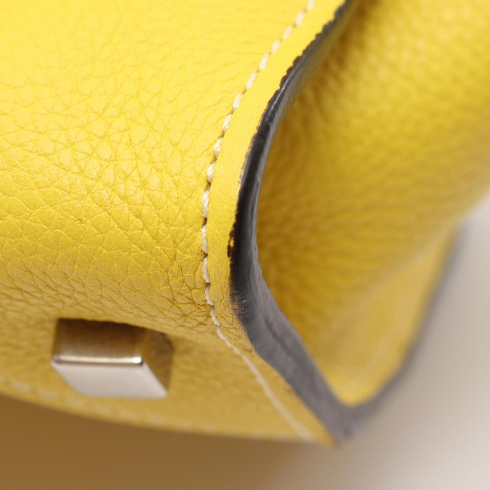 Celine Celine Luggage Mini Shopper Handbag, Leather, Women's, Yellow Size ONE SIZE - 7 Thumbnail