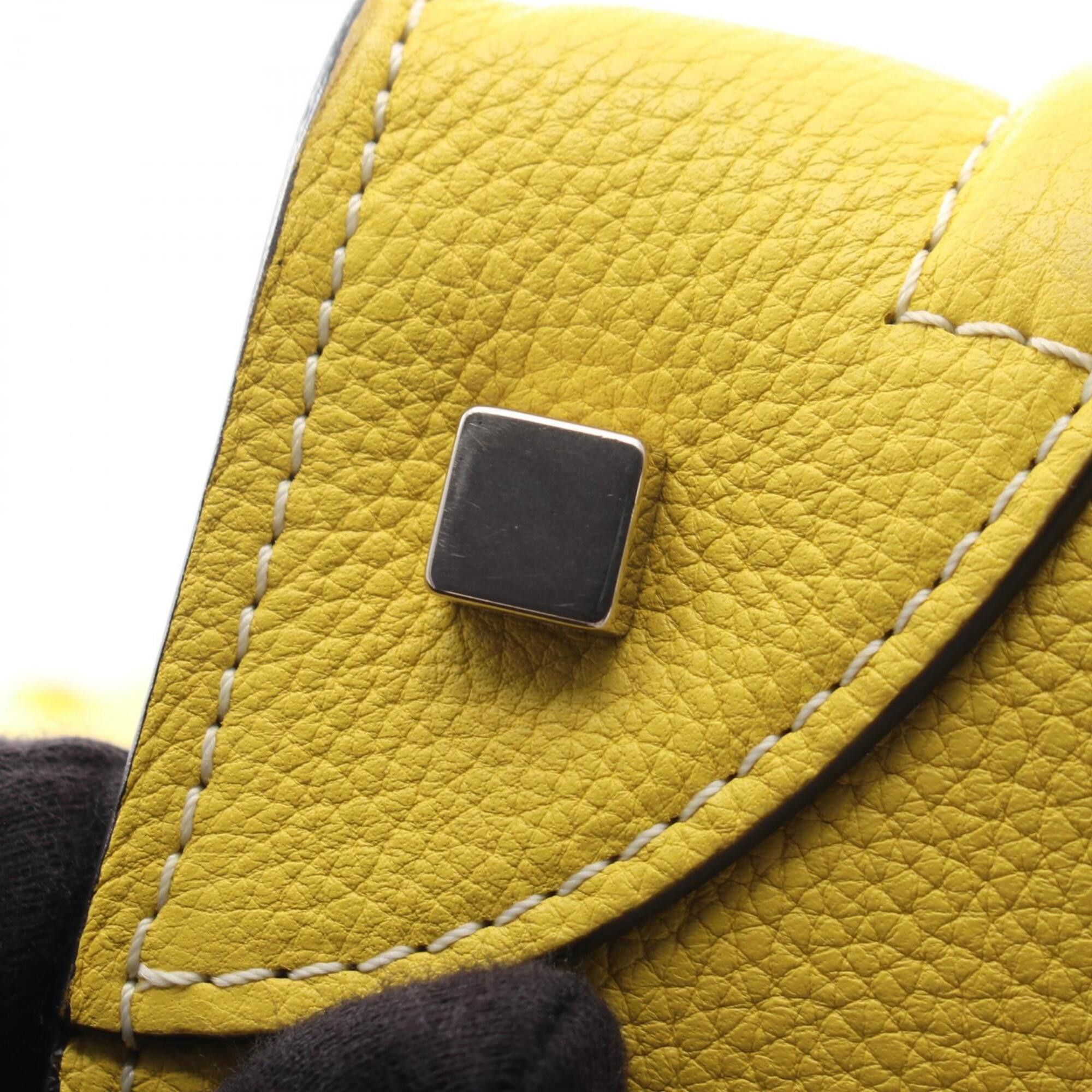 Celine Celine Luggage Mini Shopper Handbag, Leather, Women's, Yellow Size ONE SIZE - 8 Thumbnail