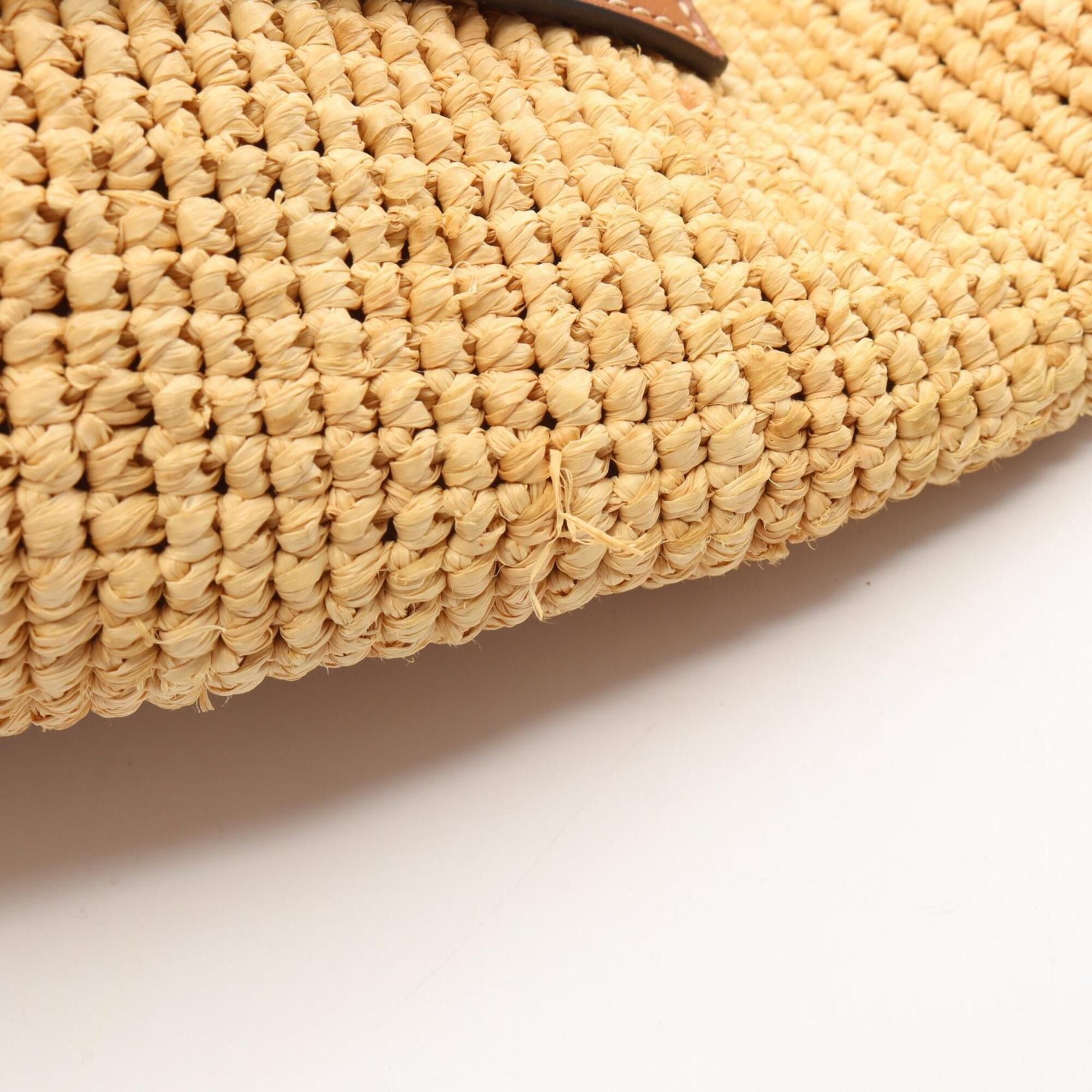 Loewe Loewe Slit Handbag, Leather Raffia Women's, Beige/Brown Size ONE SIZE - 7 Thumbnail