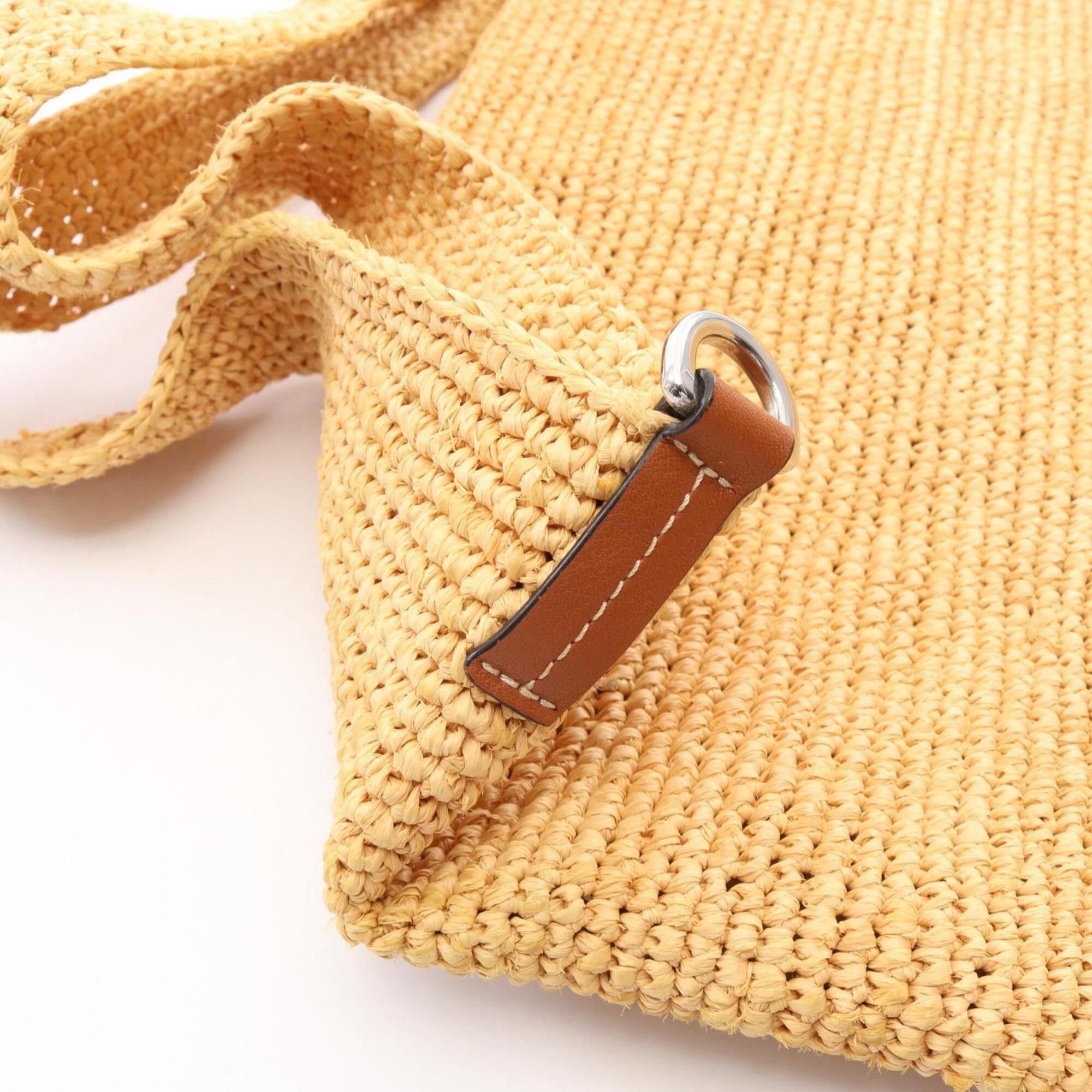Loewe Loewe Slit Handbag, Leather Raffia Women's, Beige/Brown Size ONE SIZE - 8 Thumbnail
