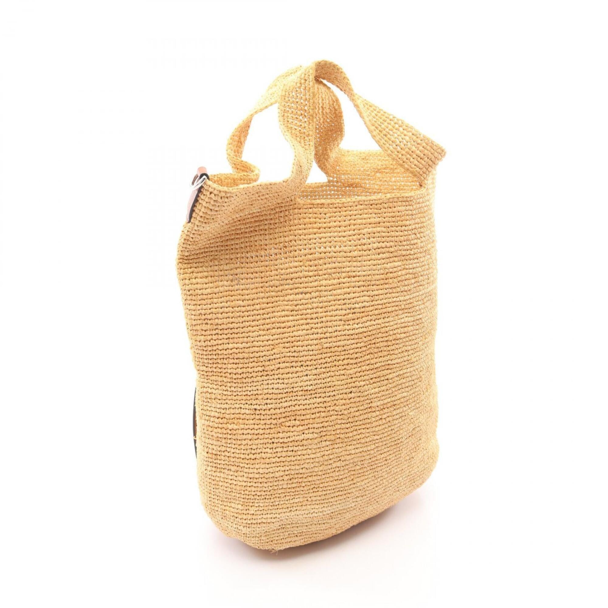 Loewe Loewe Slit Handbag, Leather Raffia Women's, Beige/Brown Size ONE SIZE - 2 Thumbnail