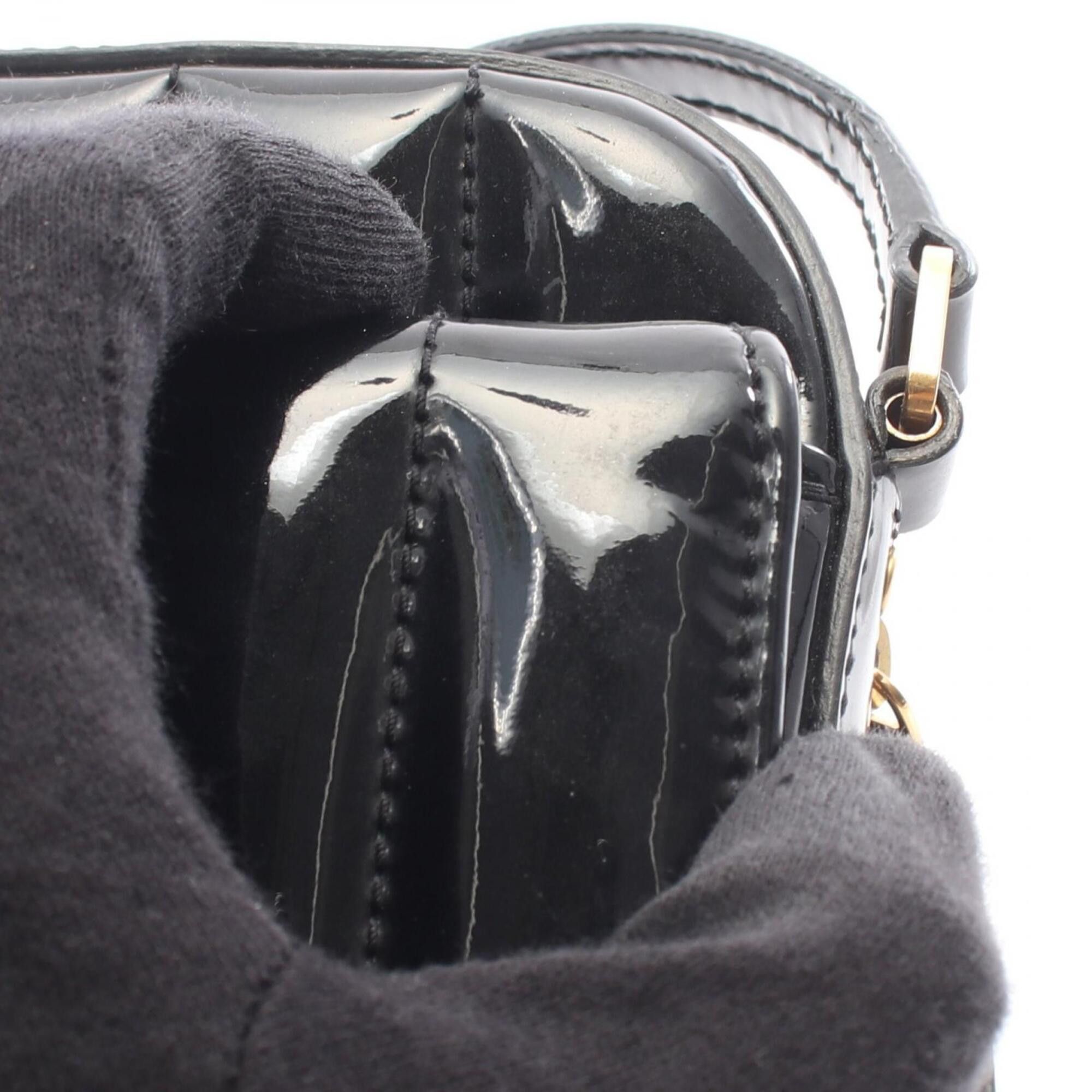 Yves Saint Laurent Yves Saint Laurent Saint Laurent Paris Vicky Camera Bag, Shoulder Handbag, Patent Leather, Women's, Black (554075) Size ONE SIZE - 10 Thumbnail