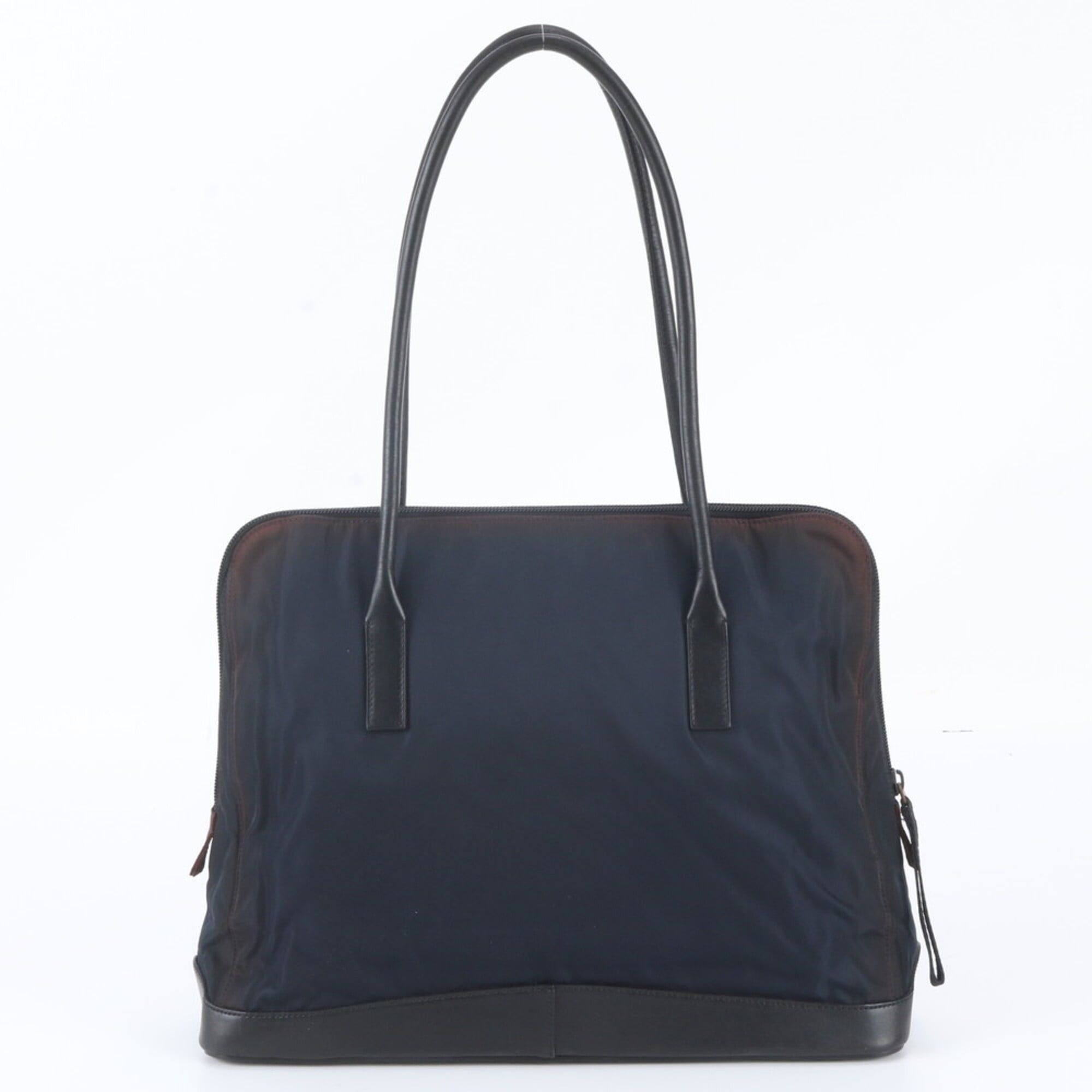 Prada Prada Tessuto Nylon Leather Tote Bag Shoulder Navy Blue Brand Women's Size ONE SIZE - 3 Thumbnail