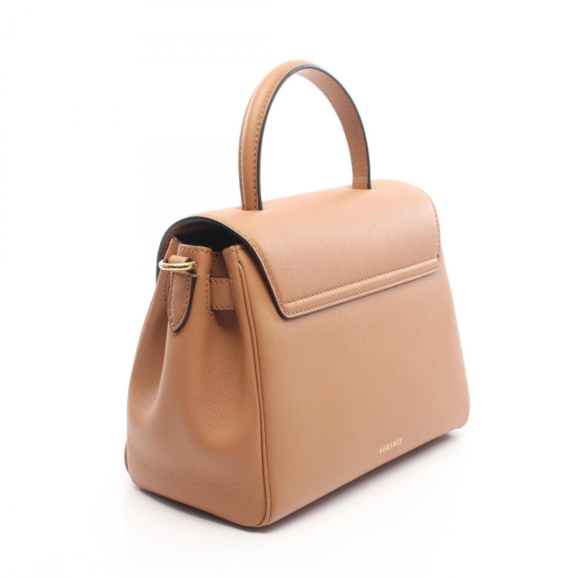 Versace Versace x Fendi La Medusa Top Handle 2-Way Handbag, Leather, Women's, Brown Size ONE SIZE - 2 Thumbnail