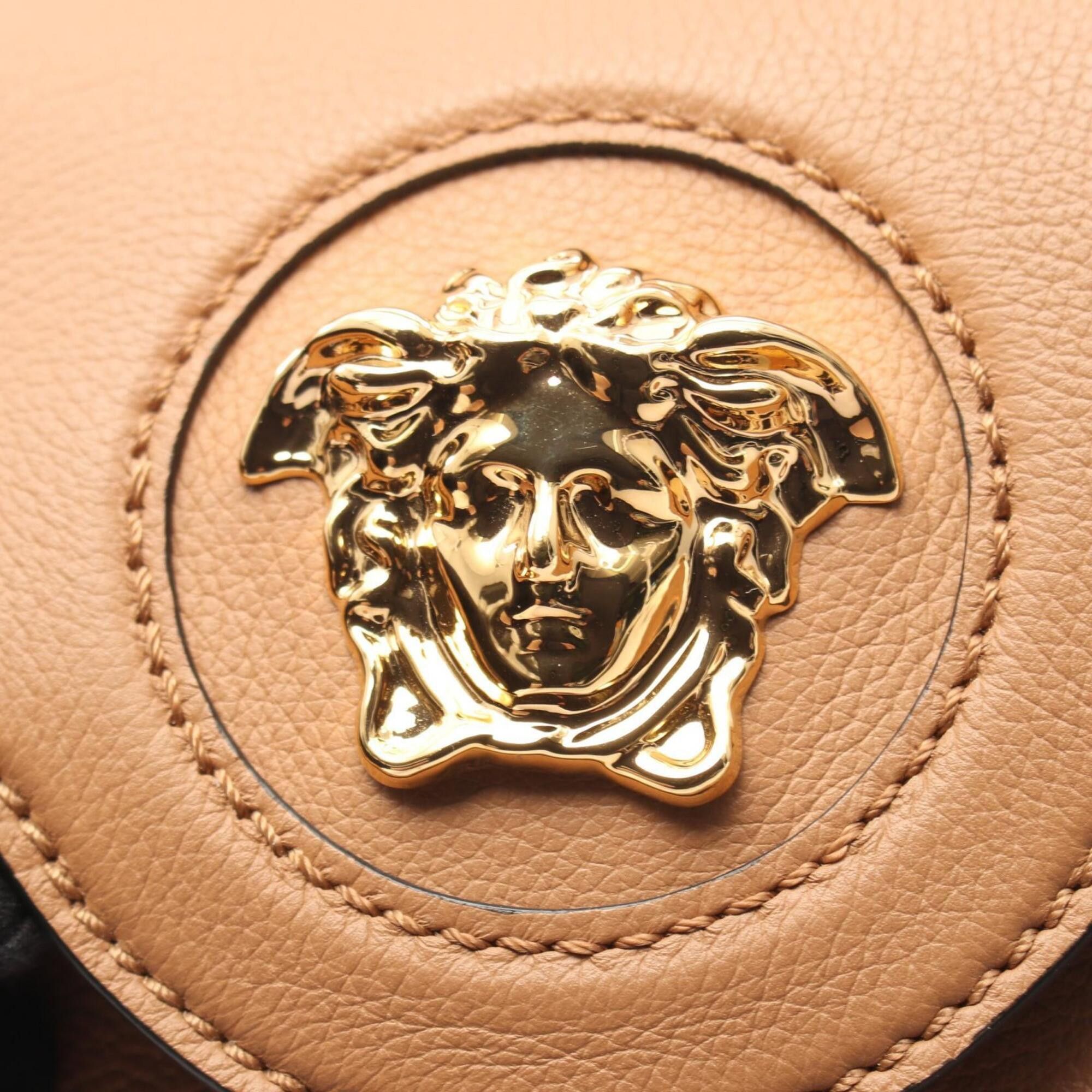 Versace Versace x Fendi La Medusa Top Handle 2-Way Handbag, Leather, Women's, Brown Size ONE SIZE - 8 Thumbnail