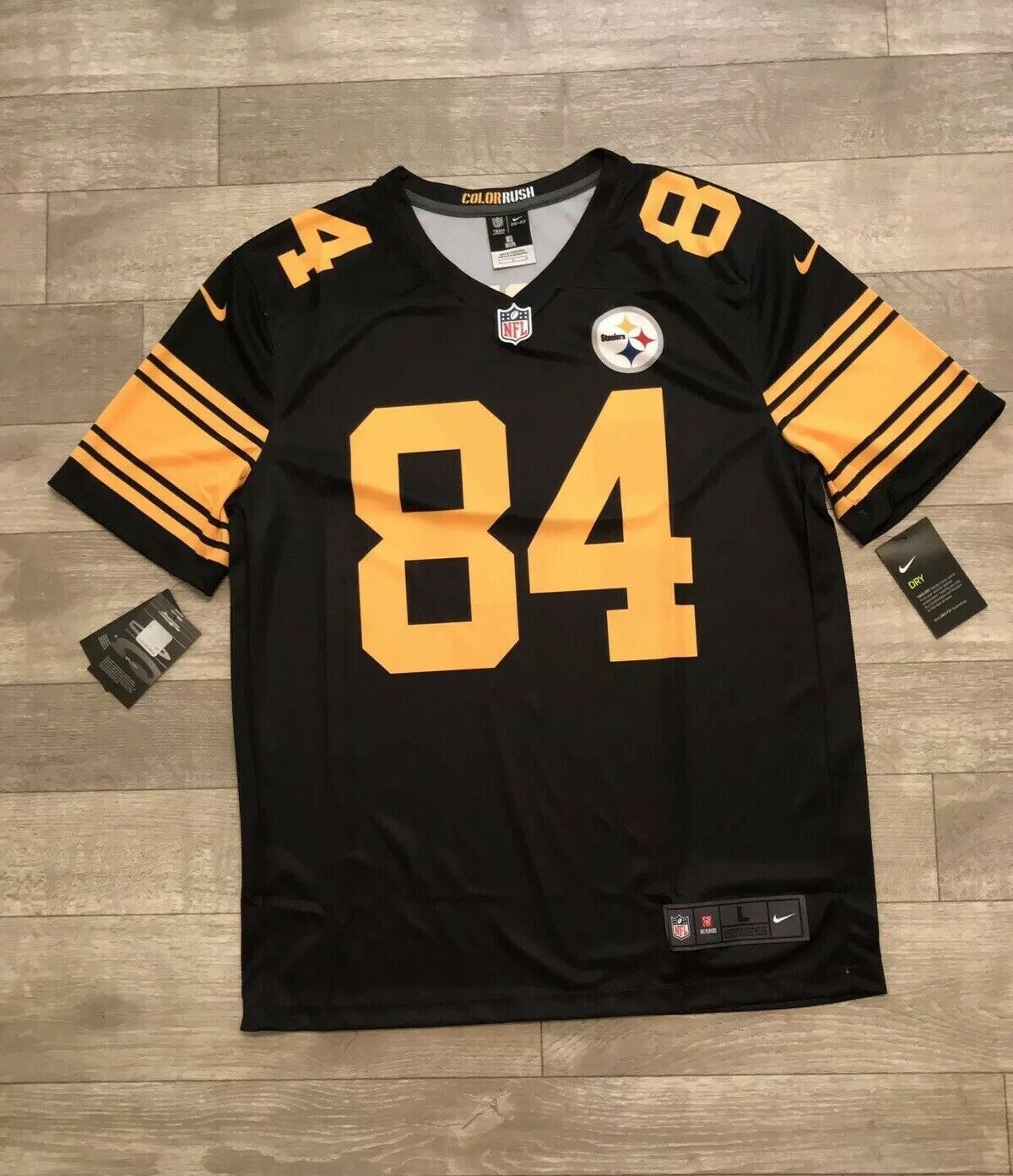 Pittsburgh Steelers Jersey Mens Small Black Nike Color Rush #84 Antonio  Brown