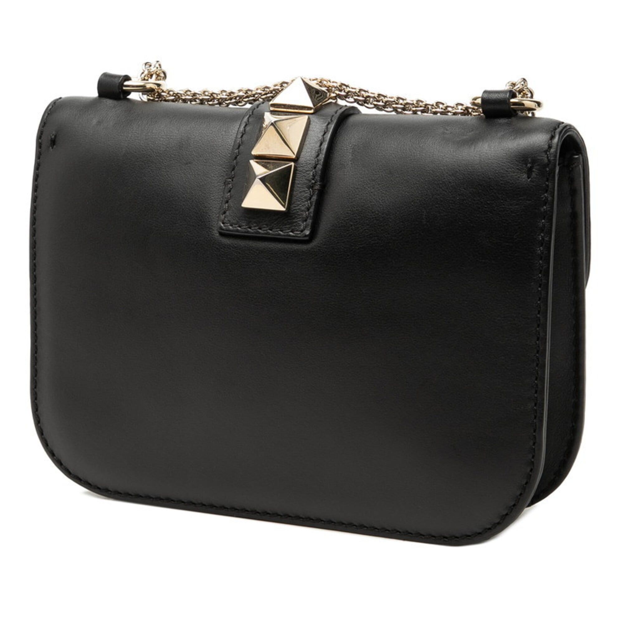 Valentino Valentino Rockstud Crossbody Chain Shoulder Bag, Black Leather, Women's Size ONE SIZE - 2 Thumbnail