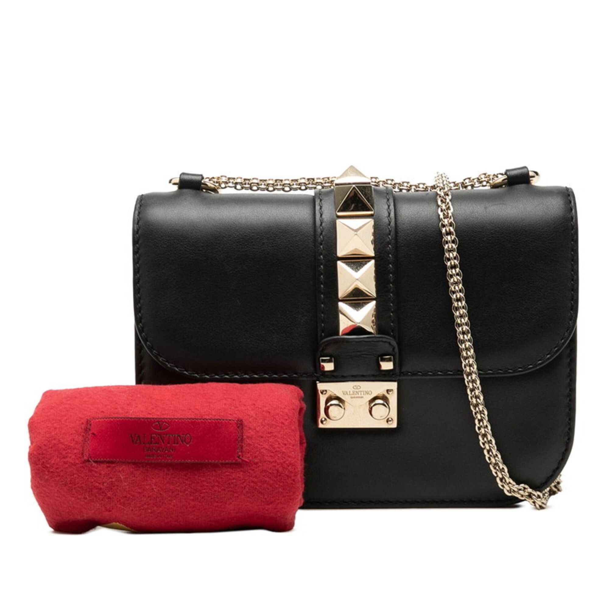 Valentino Valentino Rockstud Crossbody Chain Shoulder Bag, Black Leather, Women's Size ONE SIZE - 7 Thumbnail