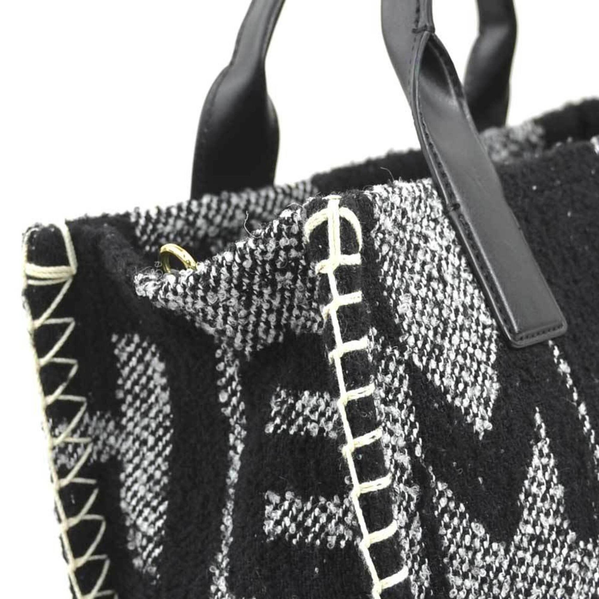 Marc Jacobs Marc Jacobs handbag/shoulder bag, blanket design, small tote polyester/leather, black, women's, h32362k Size ONE SIZE - 5 Thumbnail