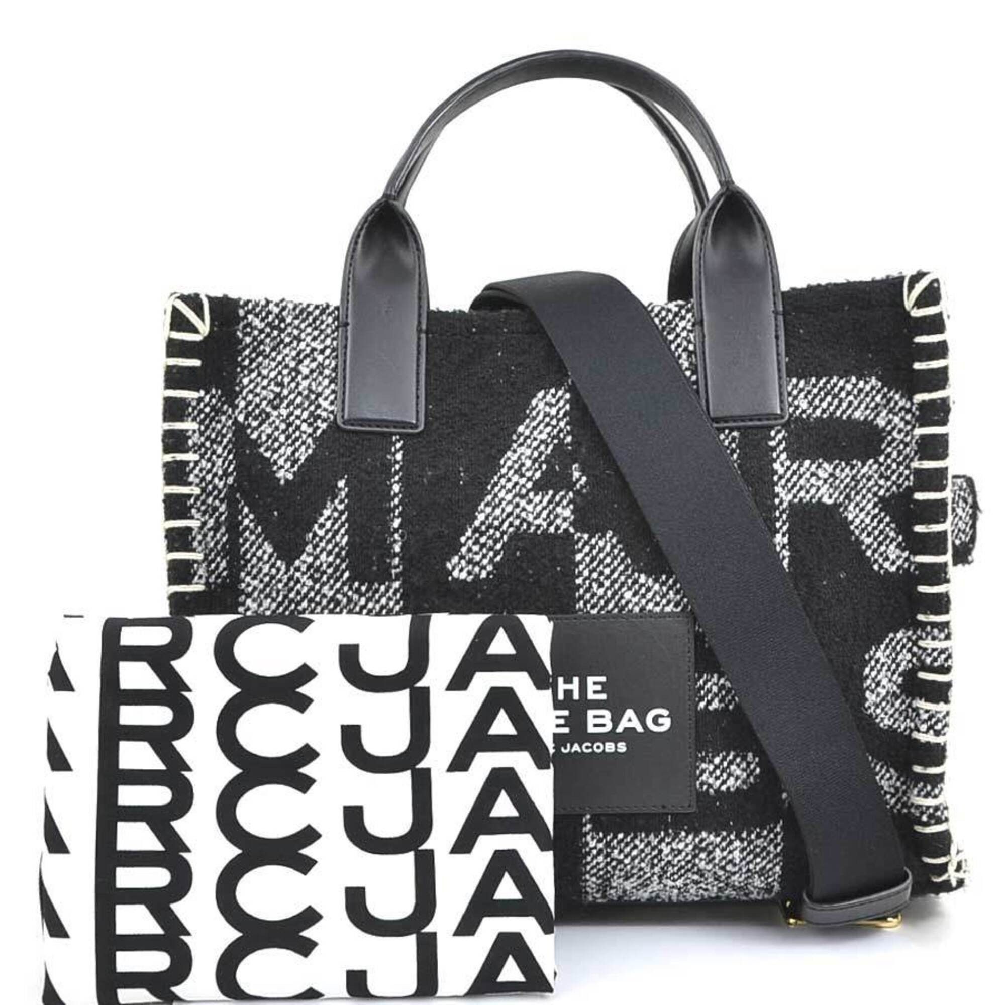 Marc Jacobs Marc Jacobs handbag/shoulder bag, blanket design, small tote polyester/leather, black, women's, h32362k Size ONE SIZE - 14 Thumbnail